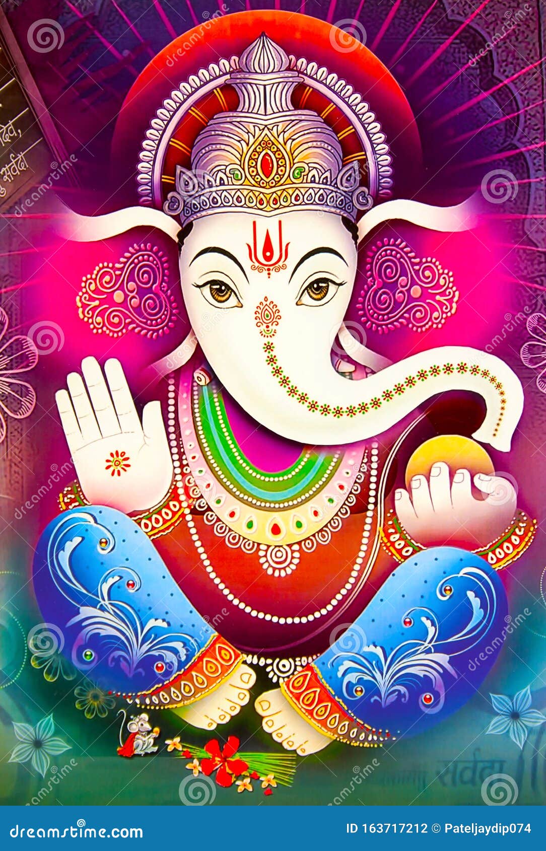 Hindu Lord Ganesha Texture Wallpaper Background Stock Photo - Image of  ganesha, colorful: 163717212