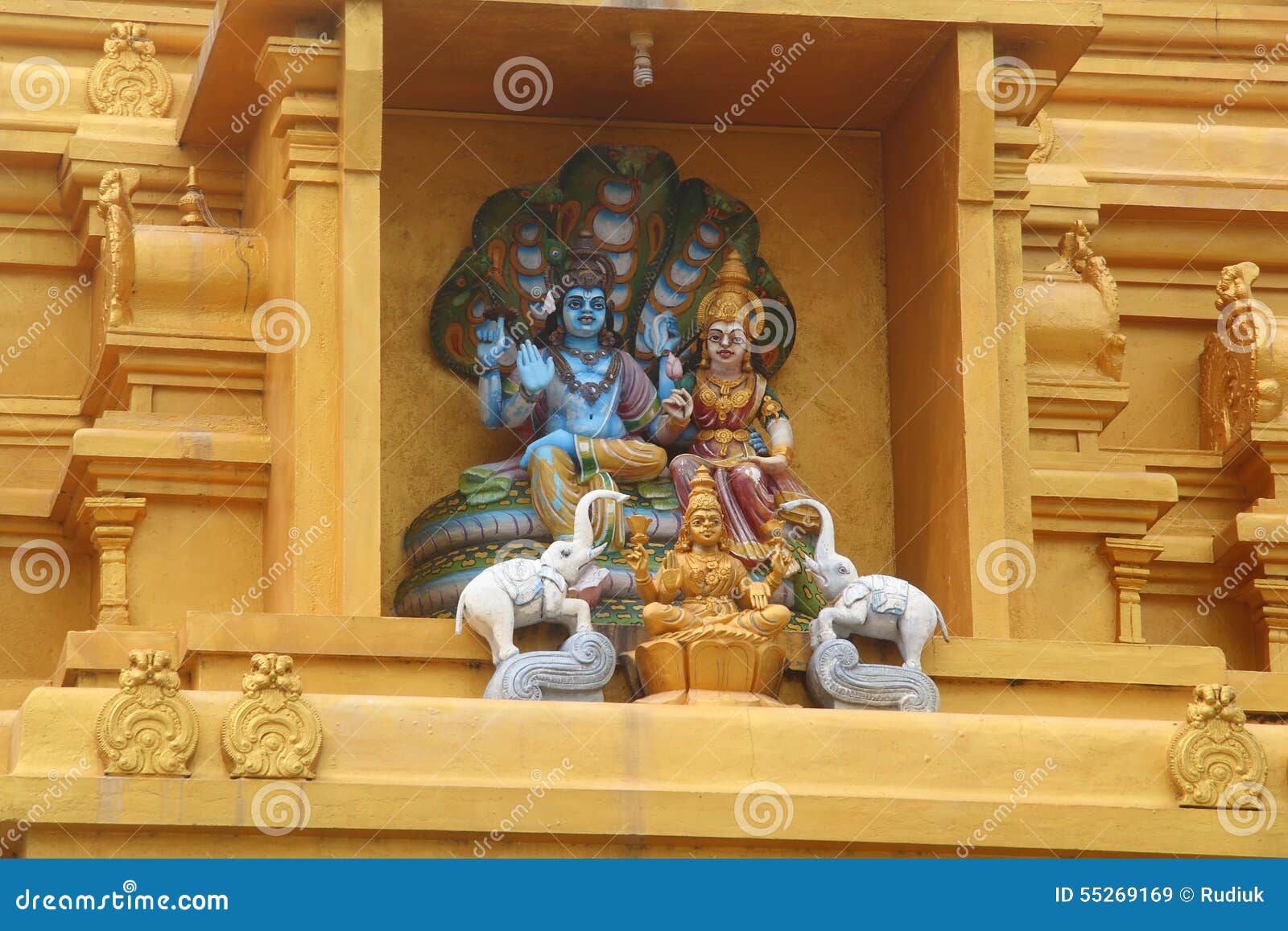 Hindu God Statues At A Hindu Temple In Isolated RoyaltyFree Stock