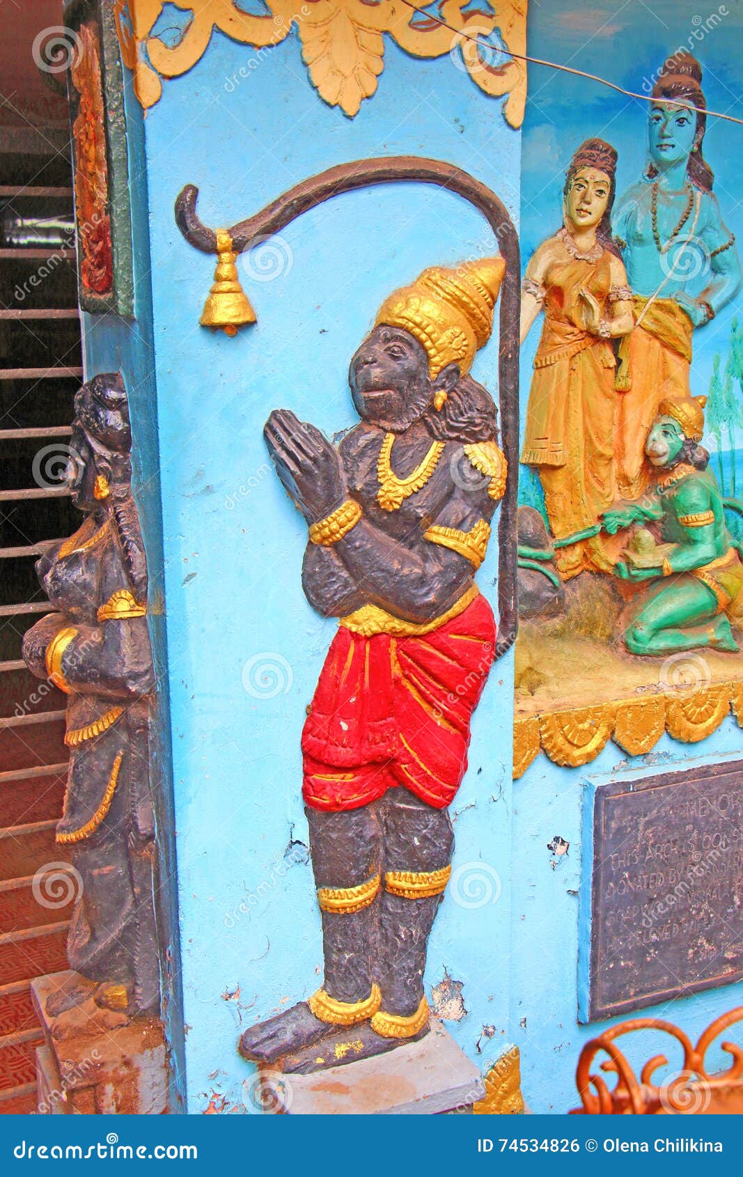 Hindu Temple. Architectural Element. Hanuman God Stock Photo ...