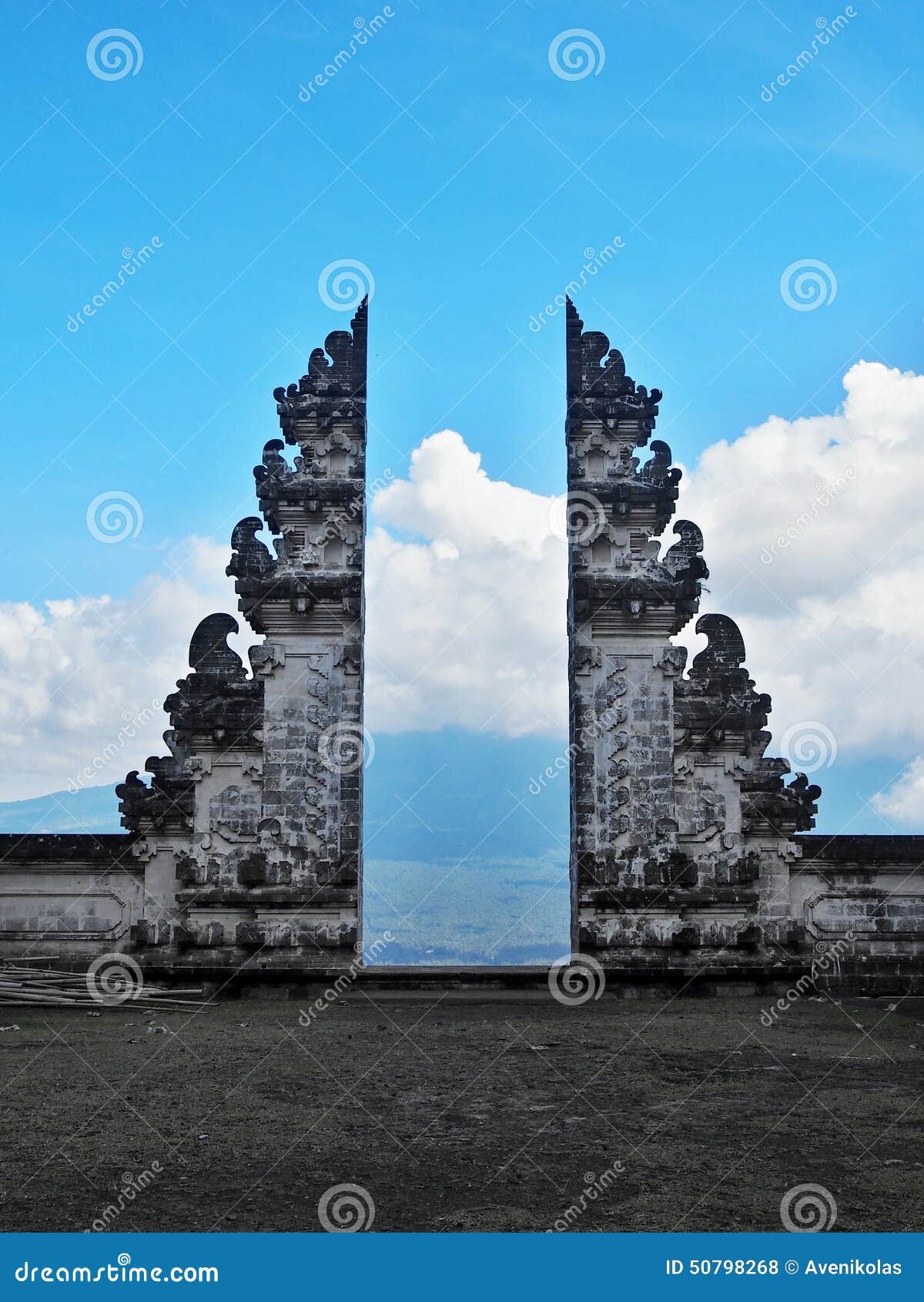 Hindu Temple Heaven Gate. Gate of important hindu temple in Bali which is located almost in two thousands meters.