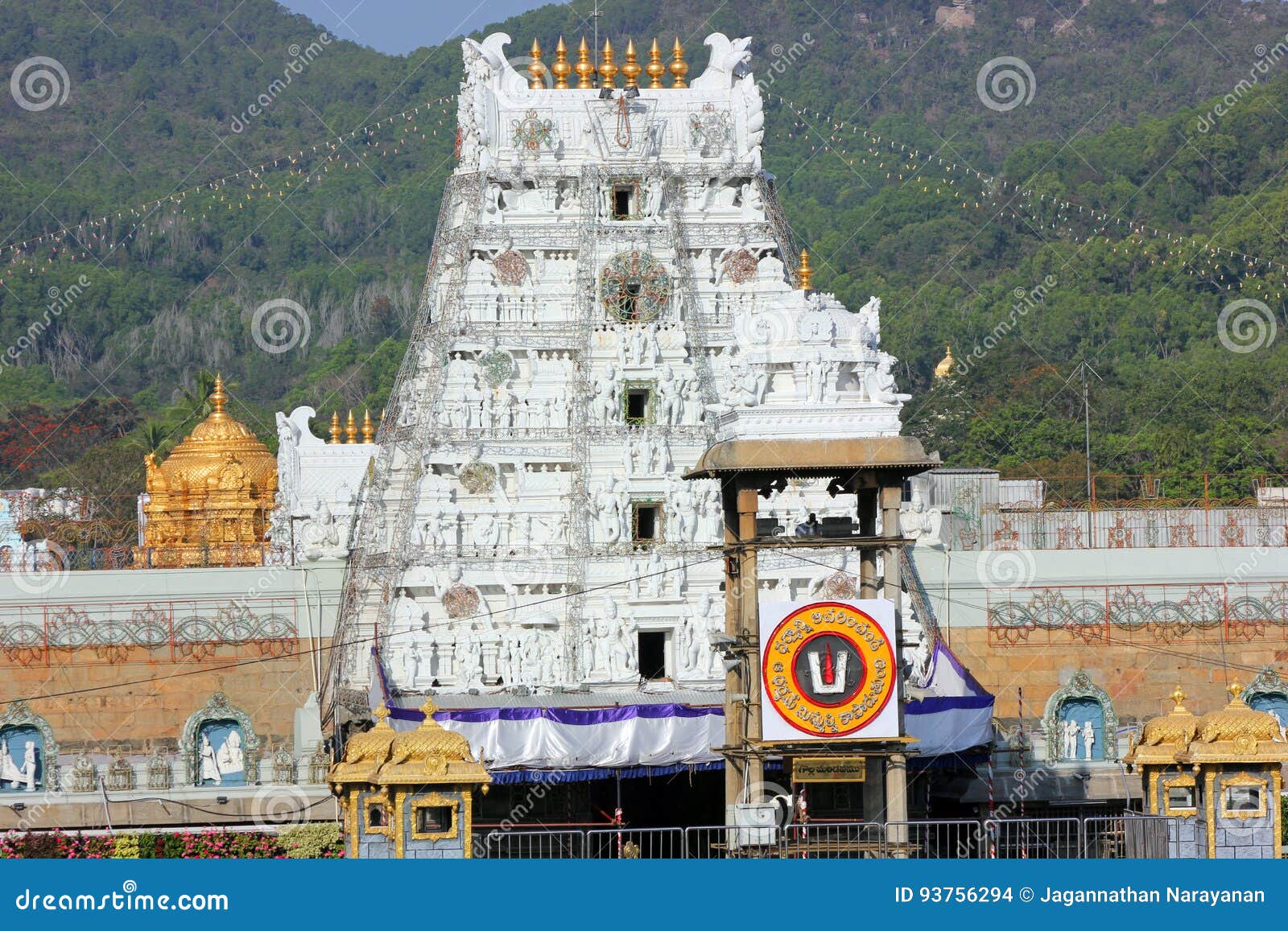 hindu temple for lord balaji, tirupati, andhra pradesh, india