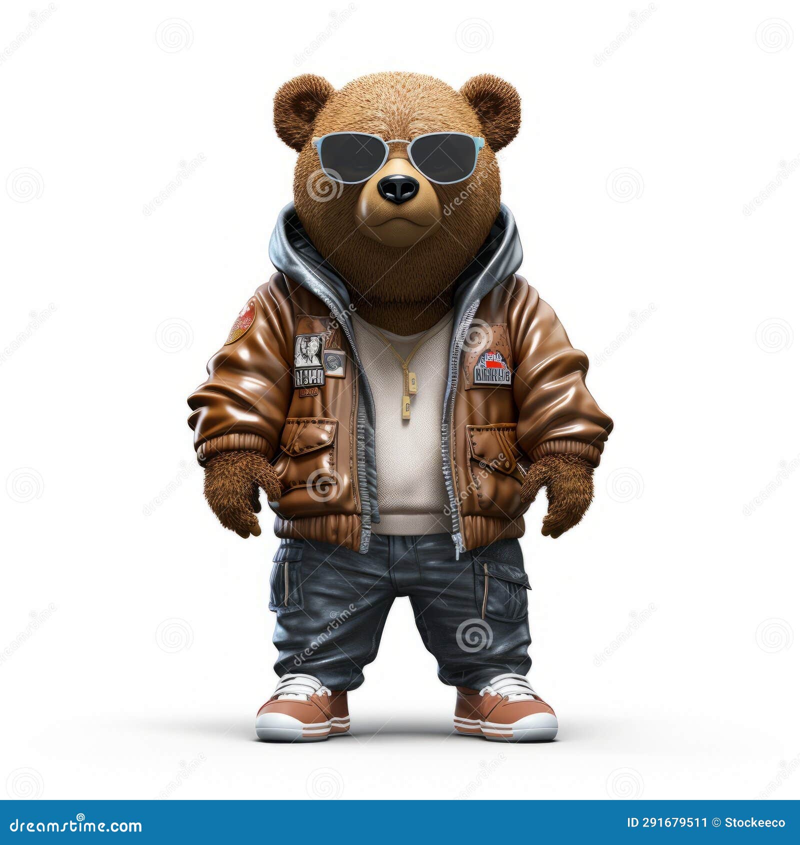 hip-hop bear: a stylish north american brown bear in 3d