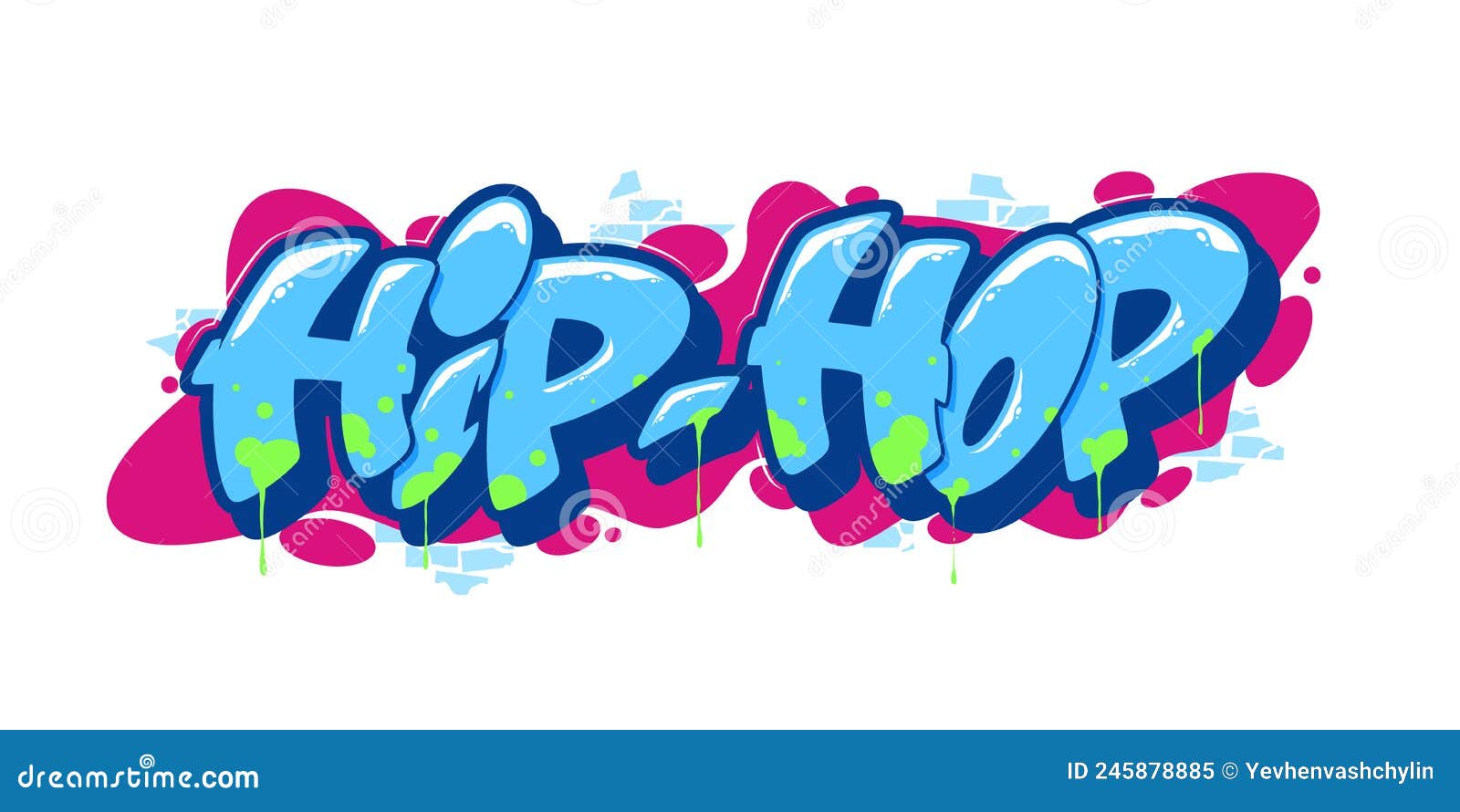 Hip Hop Font in Graffiti Style. Vector Illustration. Stock Vector ...