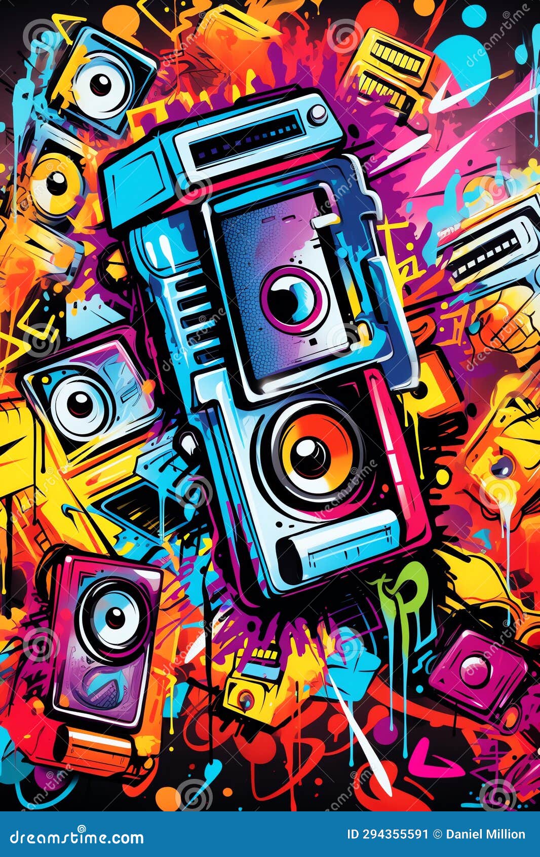 Hip Hop Graffiti 90s Retro Background Stock Illustration - Illustration of  nostalgic, yesteryears: 294355591, image size:1066x1690