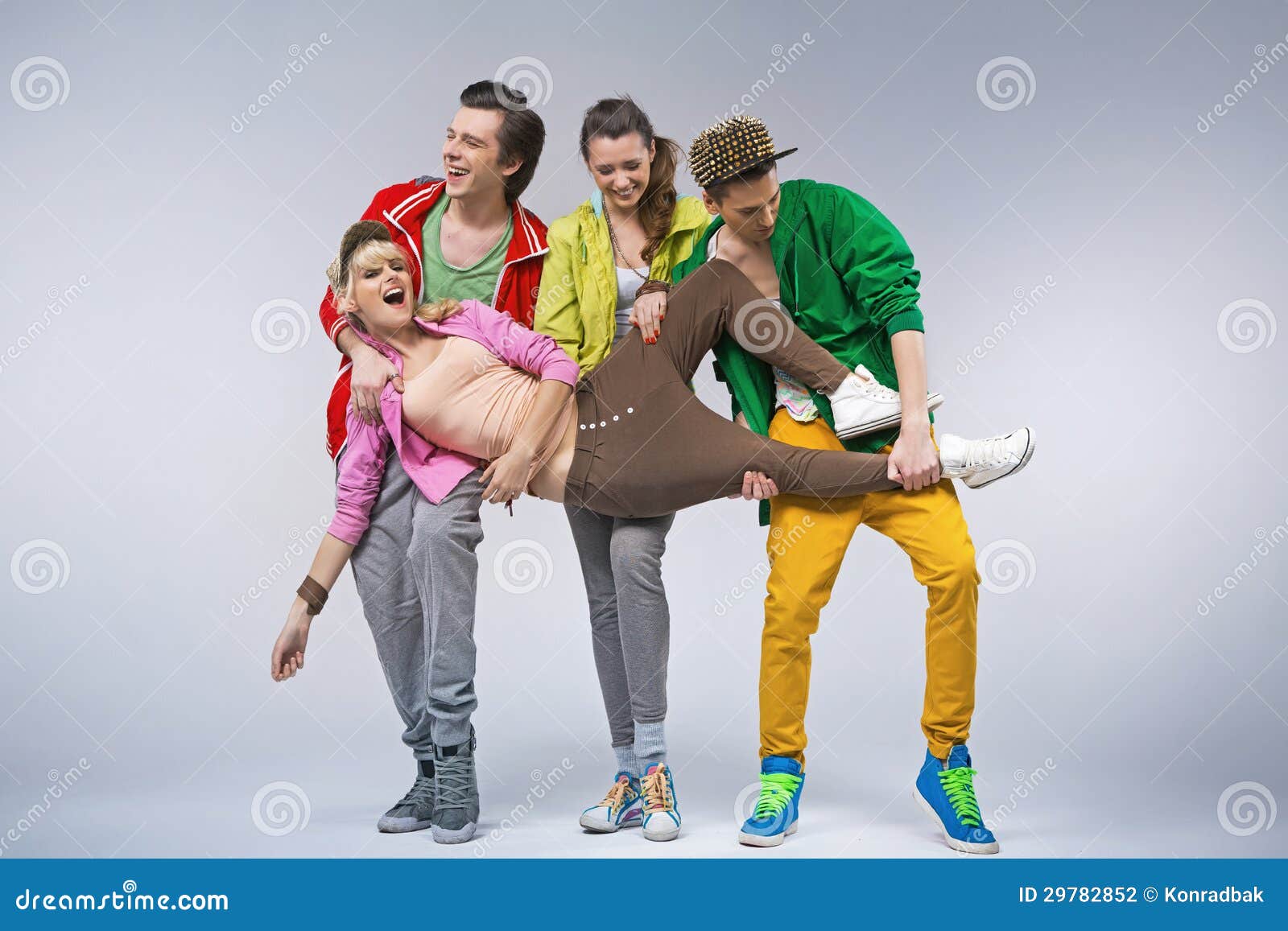 Hip-hop Teenagers Making Funny Poses Stock Photo - Image of male