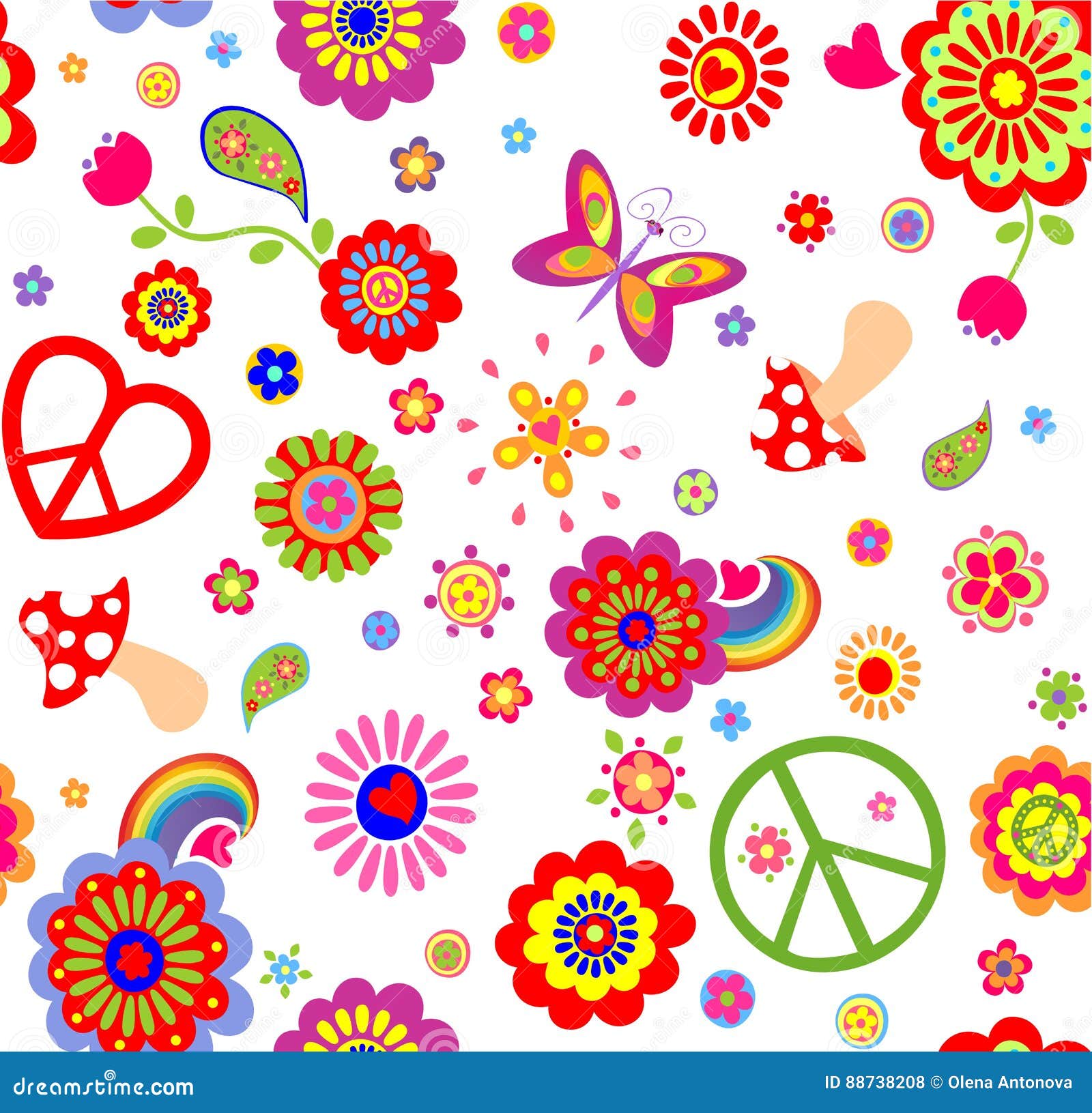 Hippie Childish Funny Wallpaper with Abstract Flowers, Mushrooms, Rainbow and Peace Symbol Stock Vector - Illustration of groovy, happiness: 88738208 Hippie Childish Funny Wallpaper with Abstract Flowers, Mushrooms, Rainbow and Peace Symbol Stock Vector - Illustration of groovy, happiness: 88738208
