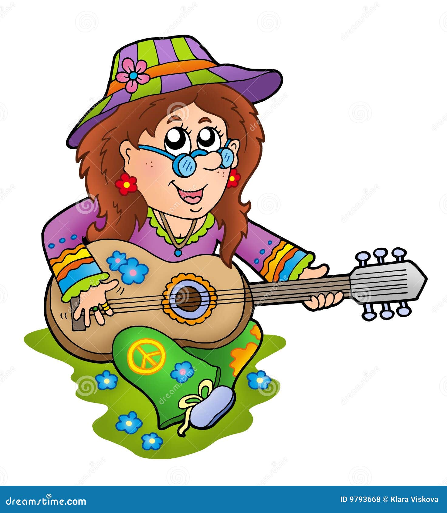 Musician , Hippie Drawing Cartoon Peace symbols, hippie