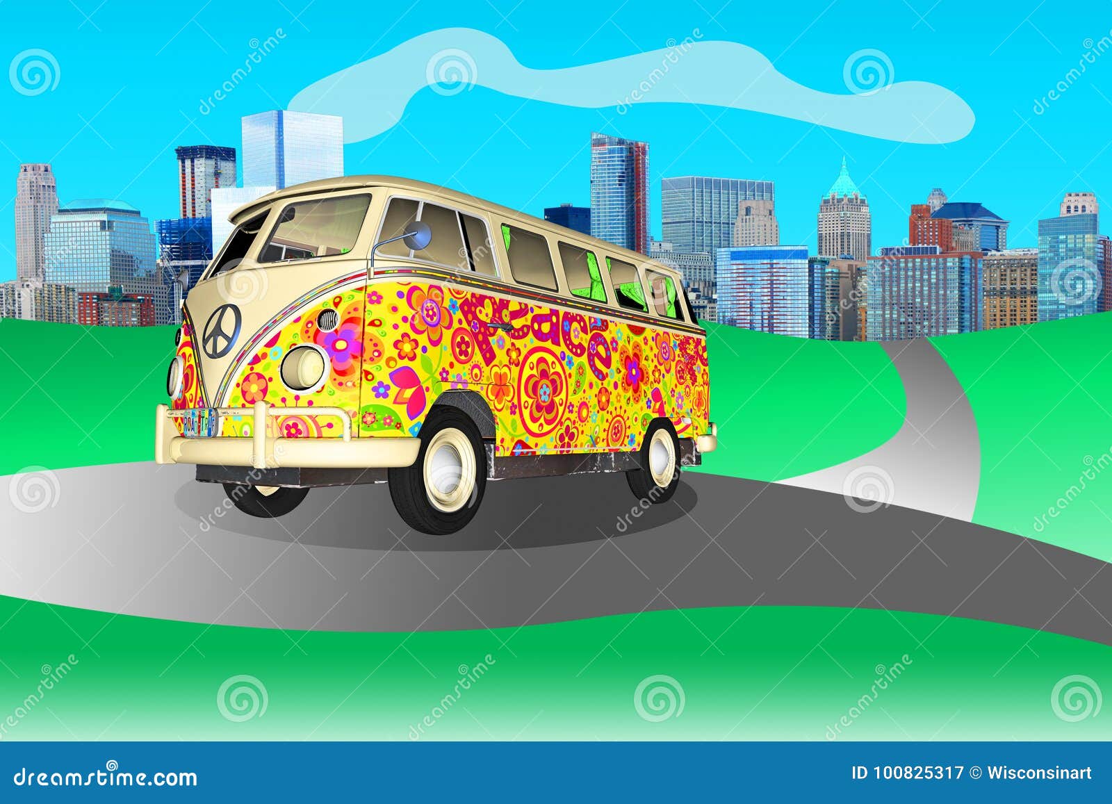 Vw Hippie Bus Svg