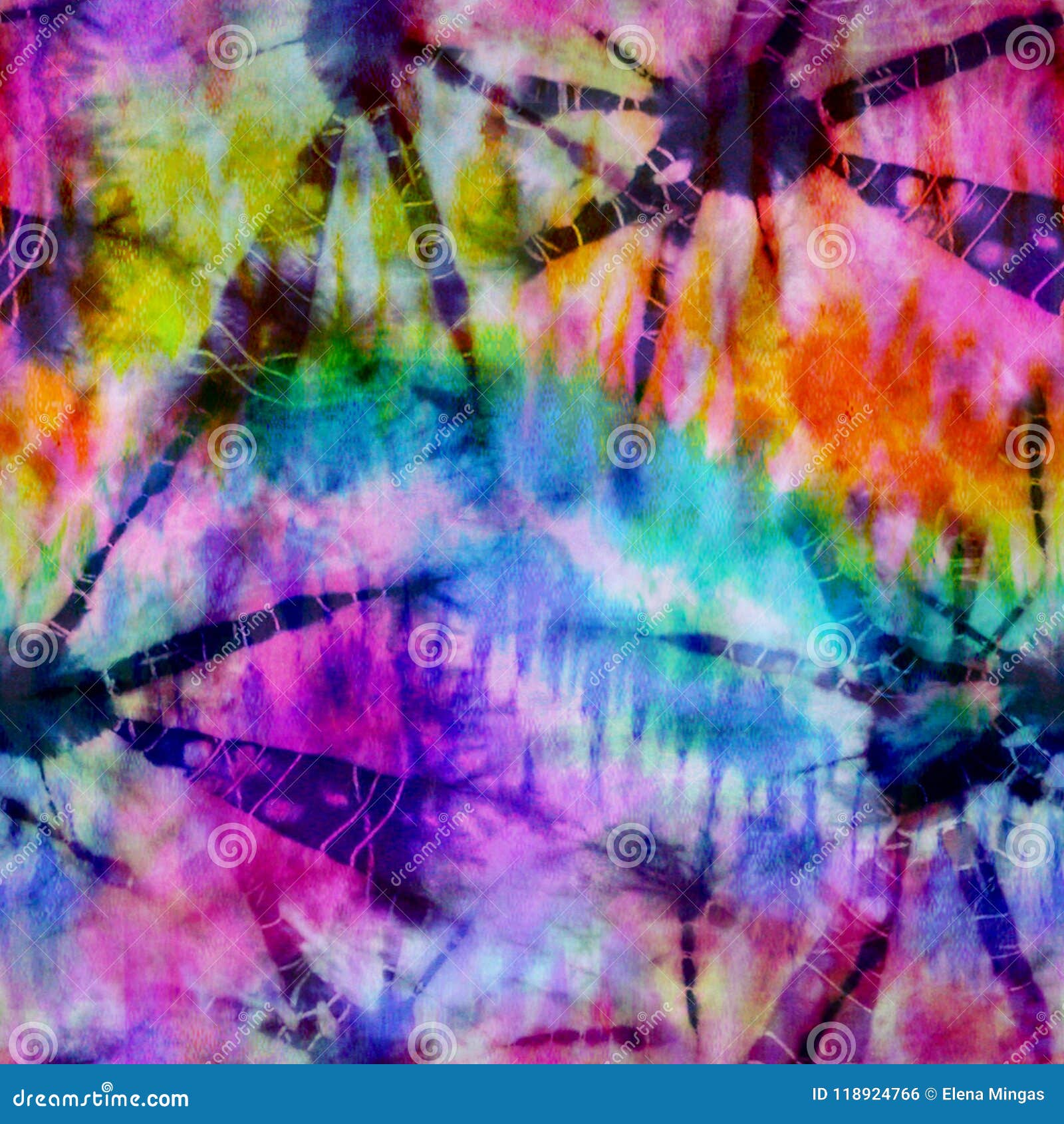 hippie rainbow tie dye spike print