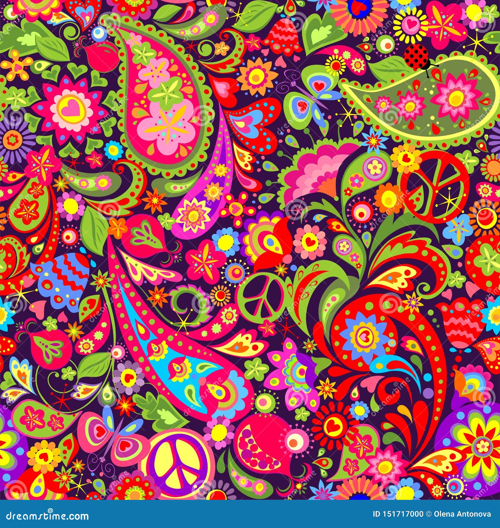 1960s Hippie Wallpaper Design Trippy Retro Stock Vector Royalty Free  1780244105  Shutterstock
