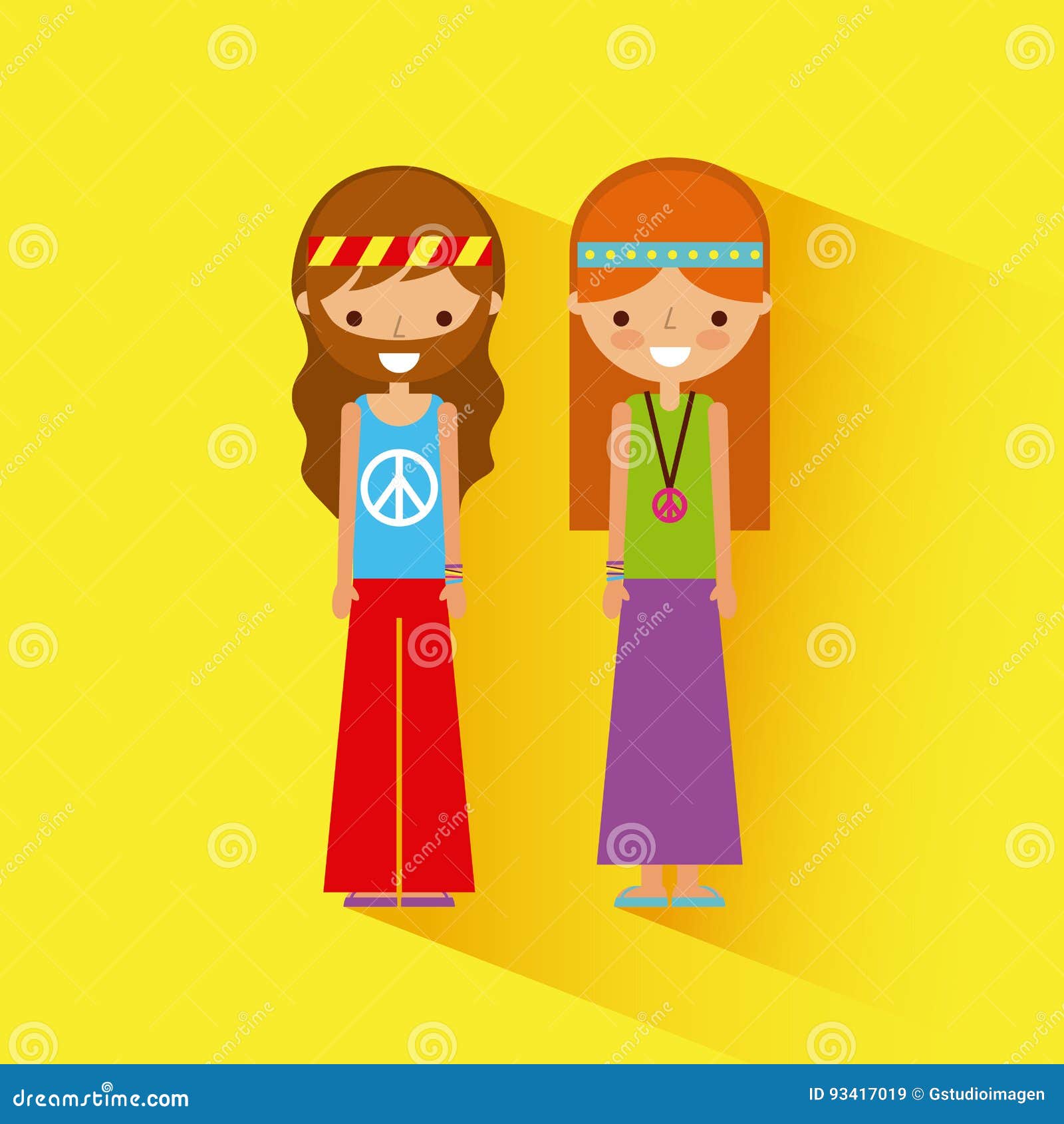 Hippies scenery cartoon stock vector. Illustration of grass - 93417019