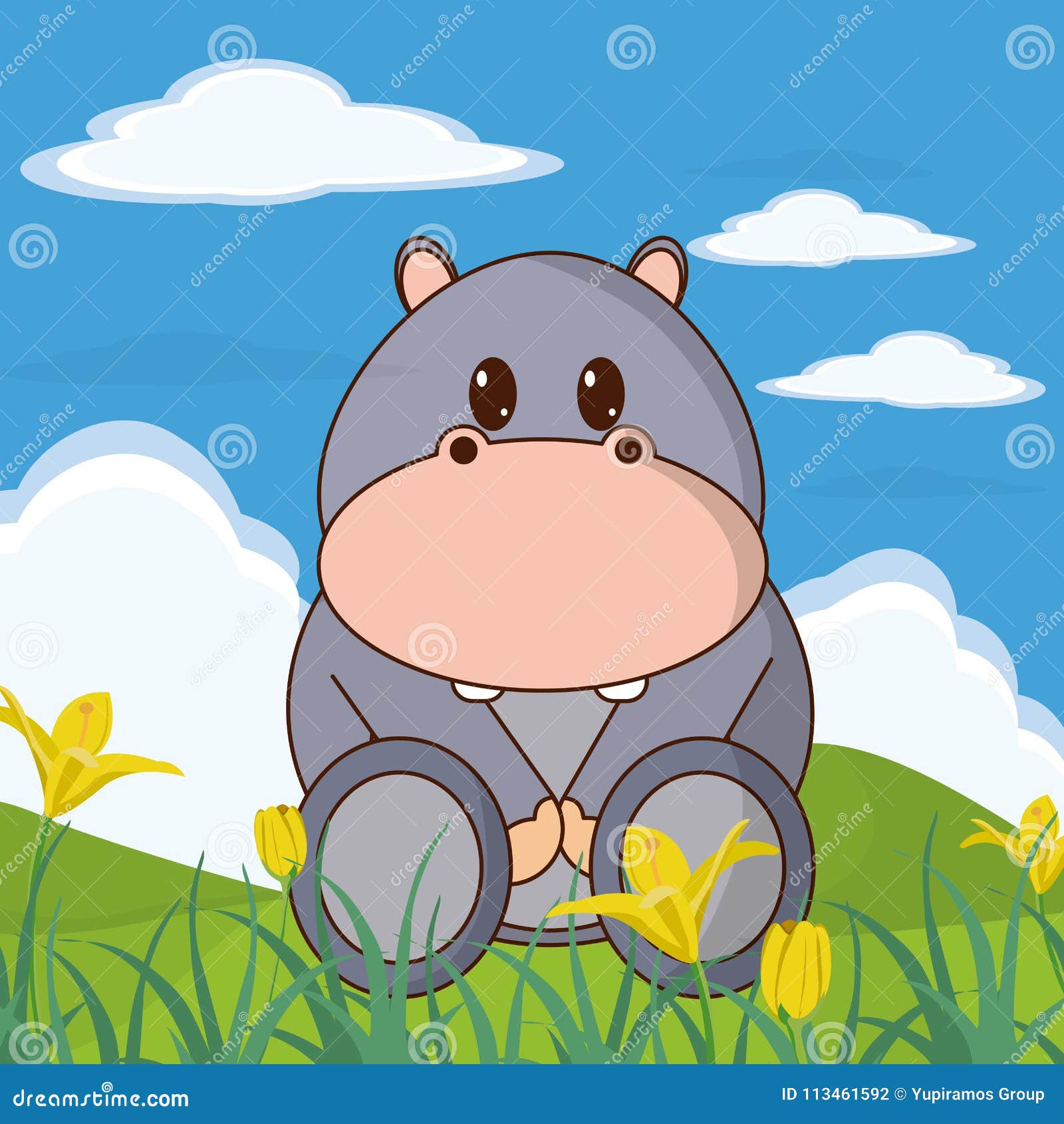 hippo cute animal in