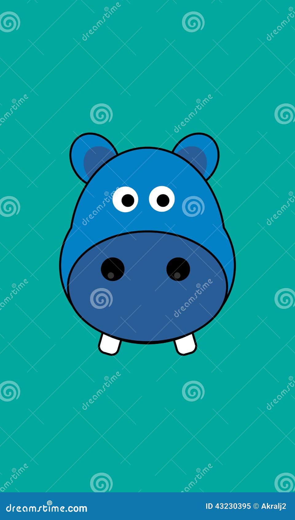 Hippo Head Vector stock vector. Illustration of species 43230395