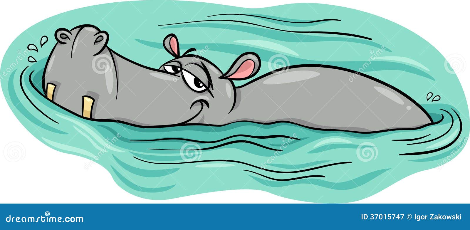 Hippo Or Hippopotamus In River Cartoon Illustration 37015747 - Megapixl Hippo Or Hippopotamus In River Cartoon Illustration 37015747 - Megapixl