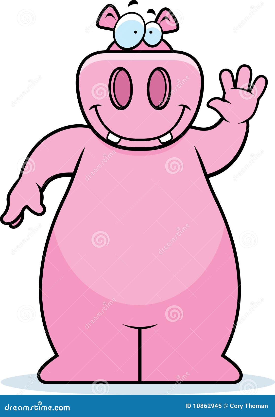 Hippo Waving stock vector. Illustration of hippopotamus 10862945