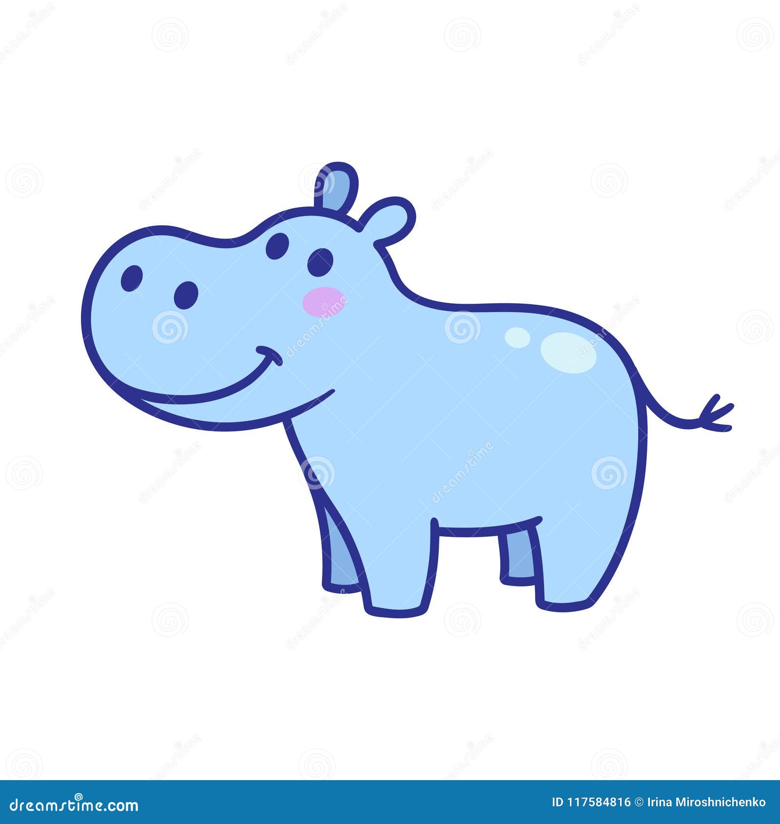 Hippopotame Mignon De Dessin Anime Illustration De Vecteur Illustration Du Hippopotame Afrique
