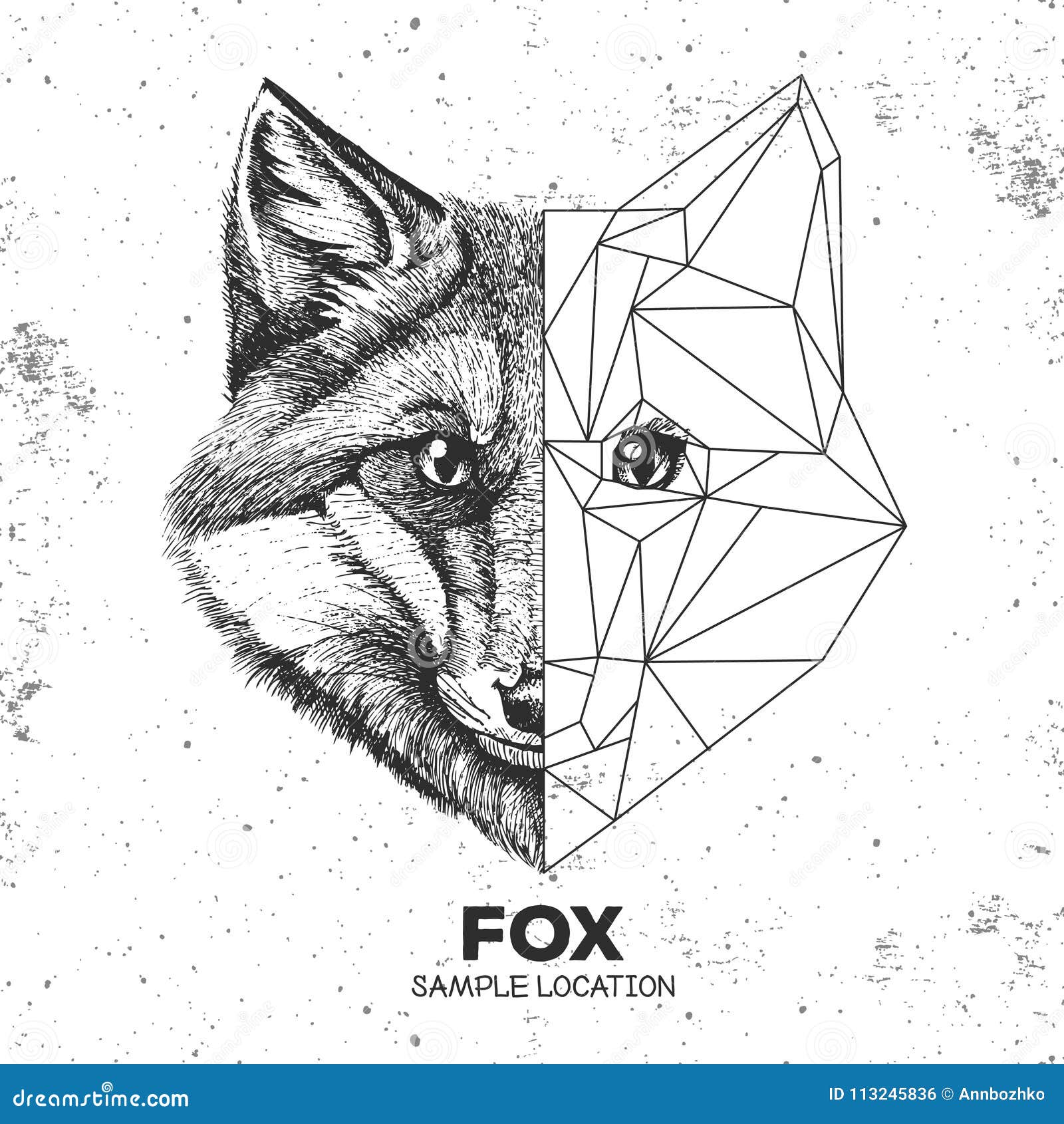 Hipster Animal Realistic And Polygonal Fox Face Stock Vector Illustration Of Network Graphic