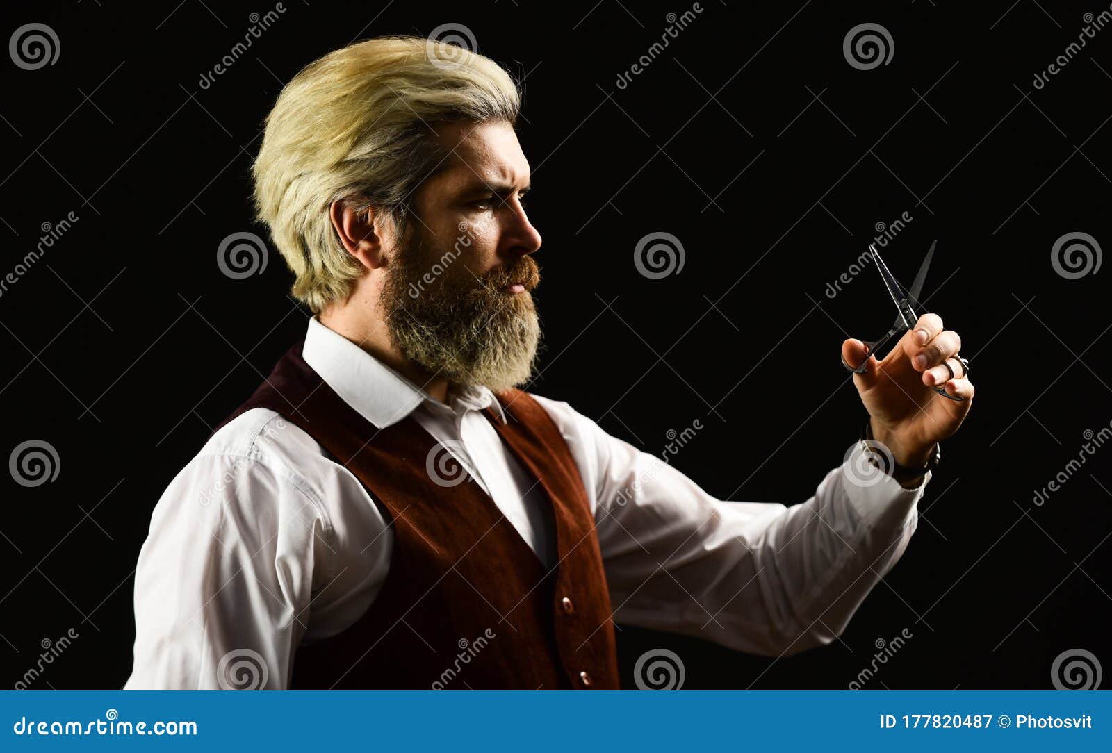 Hipster Barber Man. Caucasian Hipster with Moustache. Male in Barbershop. Mature Man with Dyed Hair in Blonde Stock Image - Image of hairdresser, accessories: 177820487 Hipster Barber Man. Caucasian Hipster with Moustache. Male in Barbershop. Mature Man with Dyed Hair in Blonde Stock Image - Image of hairdresser, accessories: 177820487