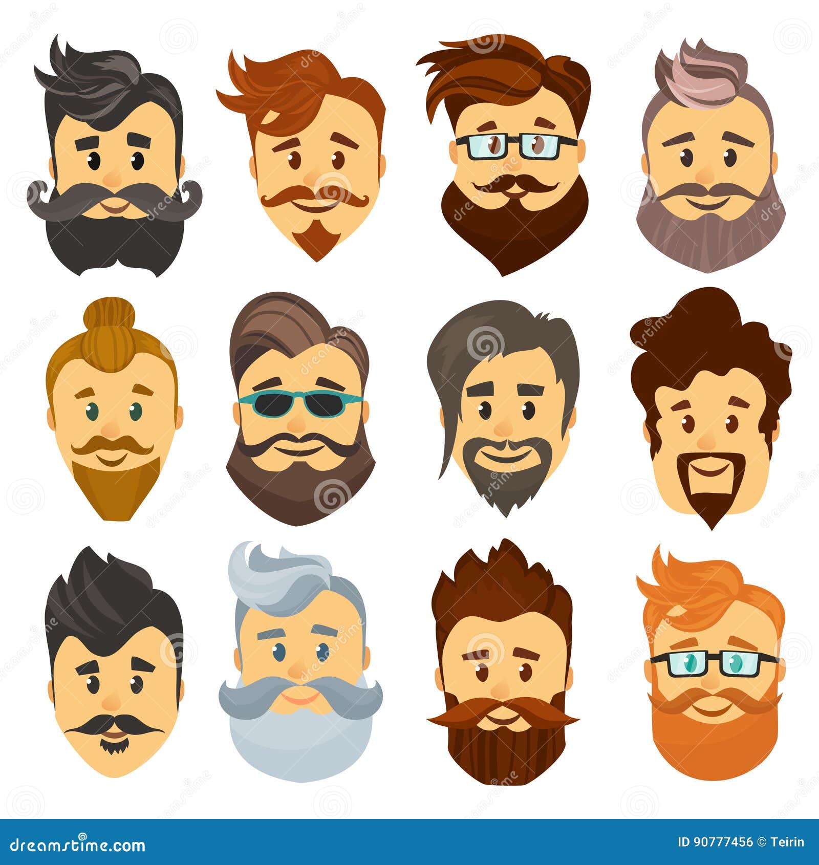 Barbershop Haircuts And Shaves Collections Logos Cartoon Vector ...