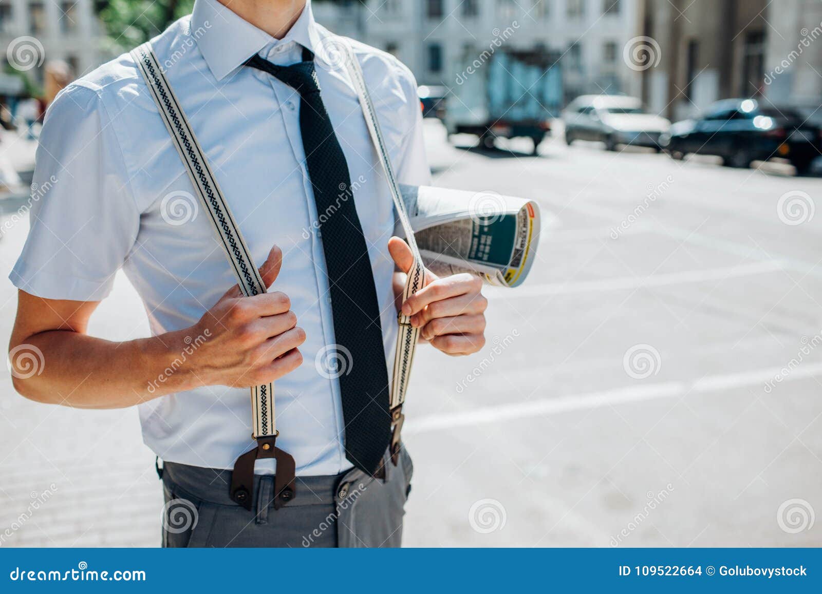 Hipster Business Dress Code Fashion Suspenders Stock Photo - Image of  relaxed, outside: 109522664