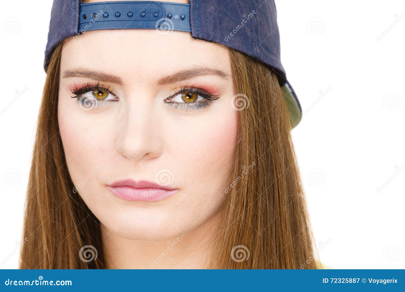 Hipster girl with cap. stock image. Image of navy, blue - 72325887