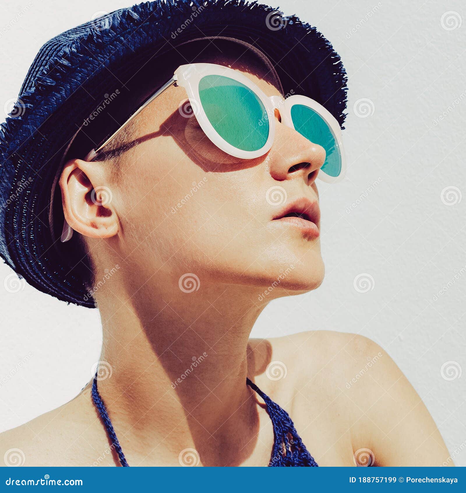 Fashion Aesthetic Portrait Woman Hipster Style Stock Photo