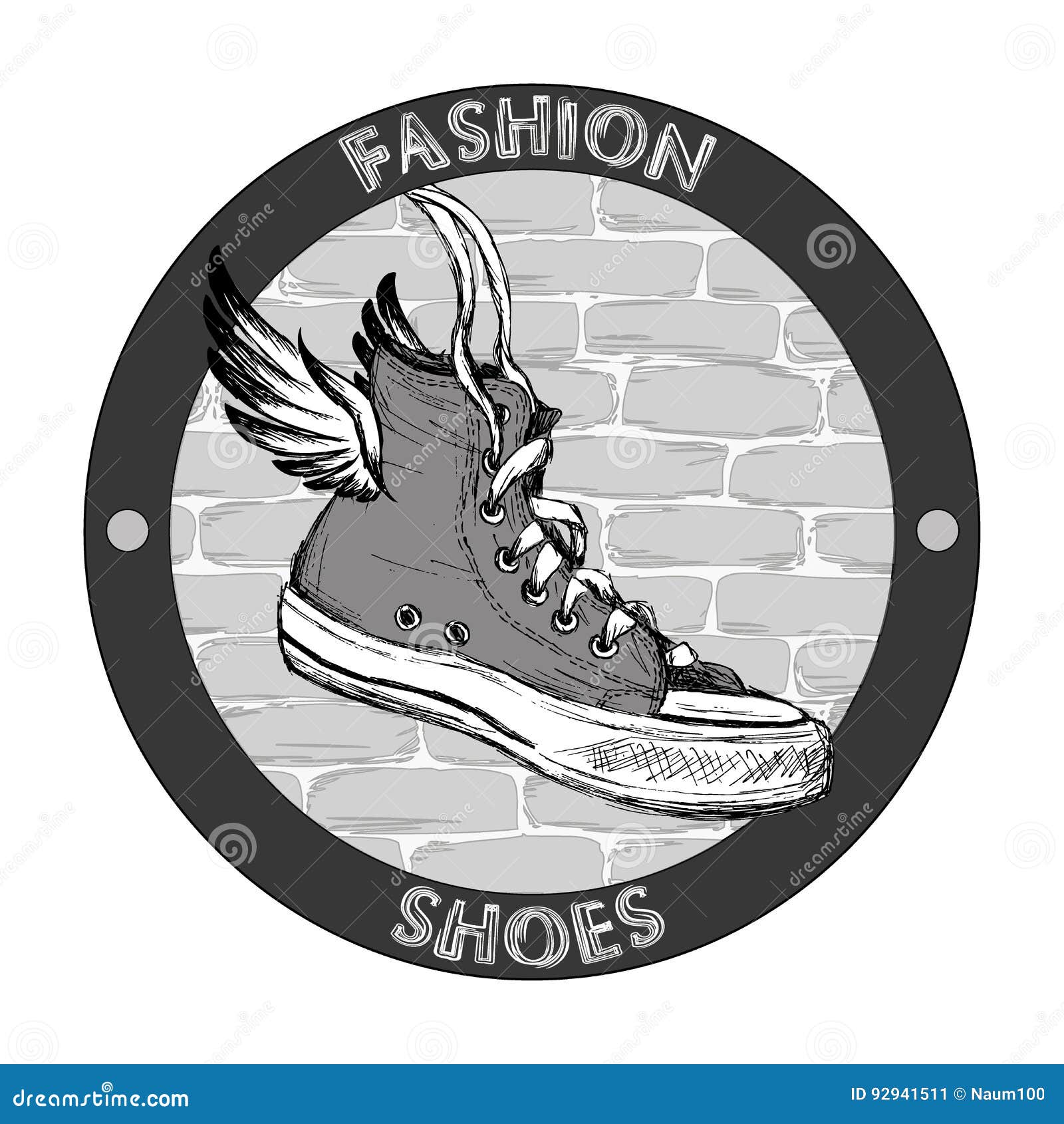 Hipster Gumshoe Logo. Grunge Vector Design Template. Shoe Icon Stock ...