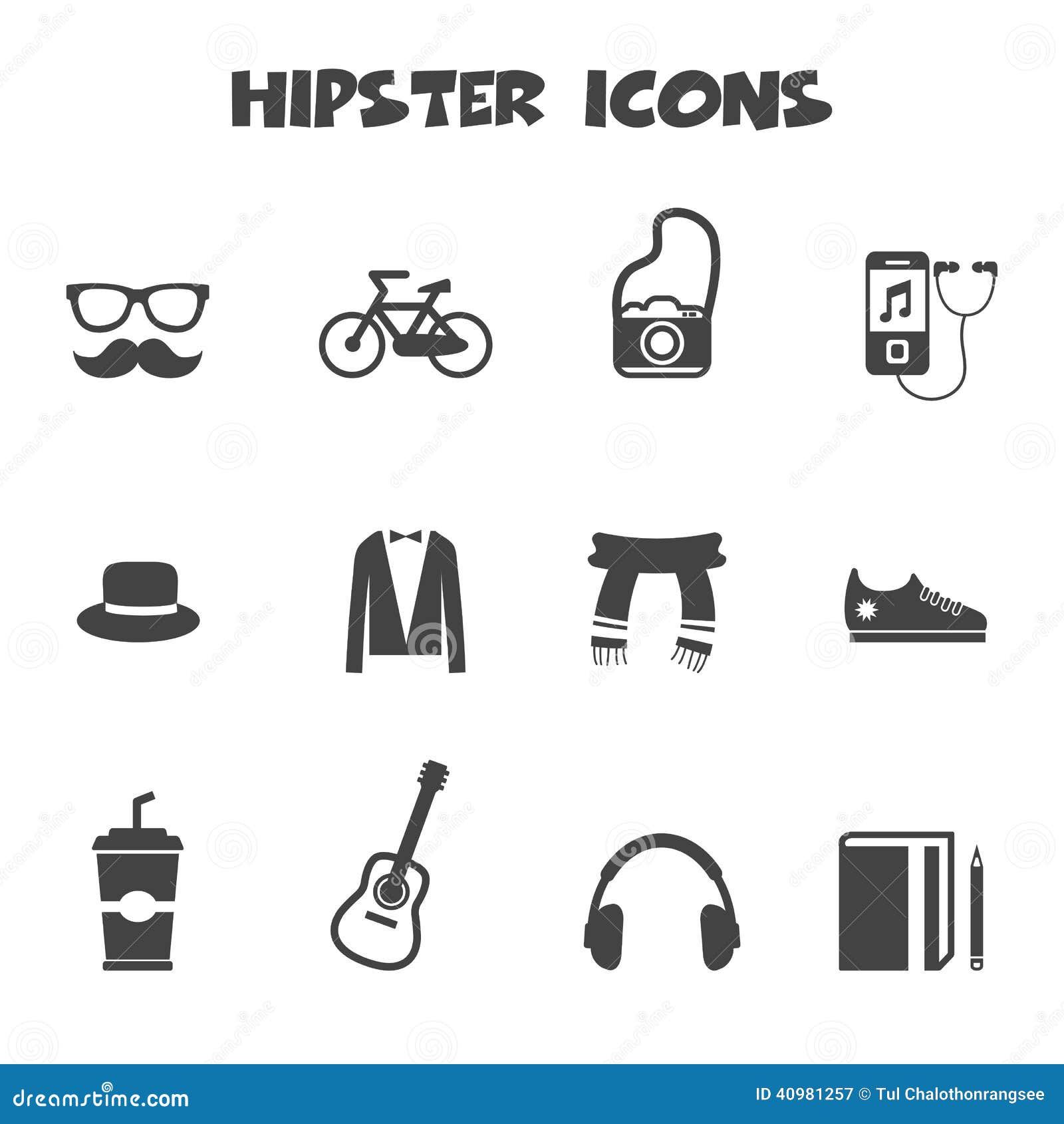 no tumblr credit themes Icons Stock  40981257 Image: Hipster Vector