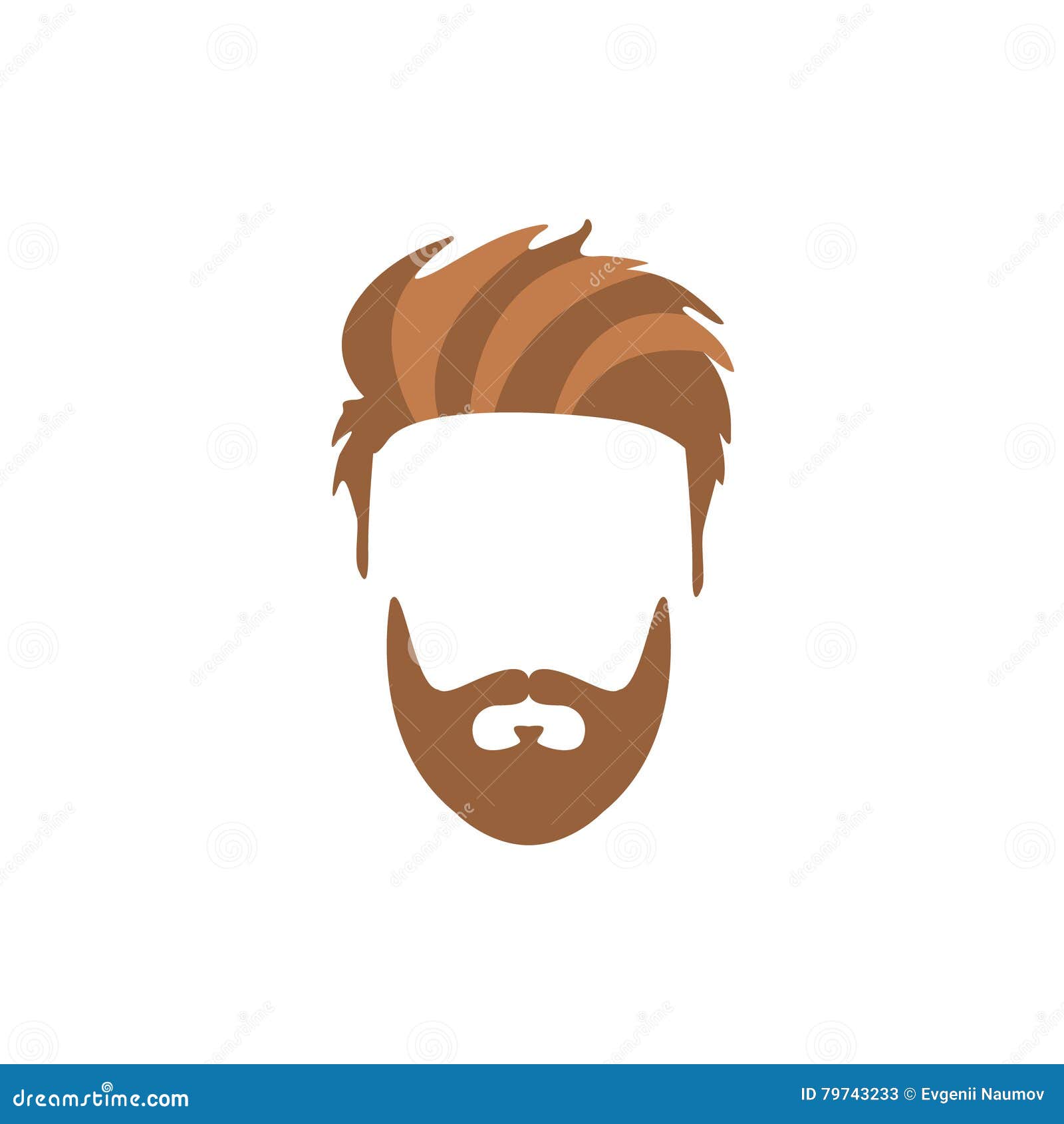 Hipster Male Hair and Facial Style with Staline Moustache Full Beard Stock  Vector - Illustration of constructor, hipster: 79743233