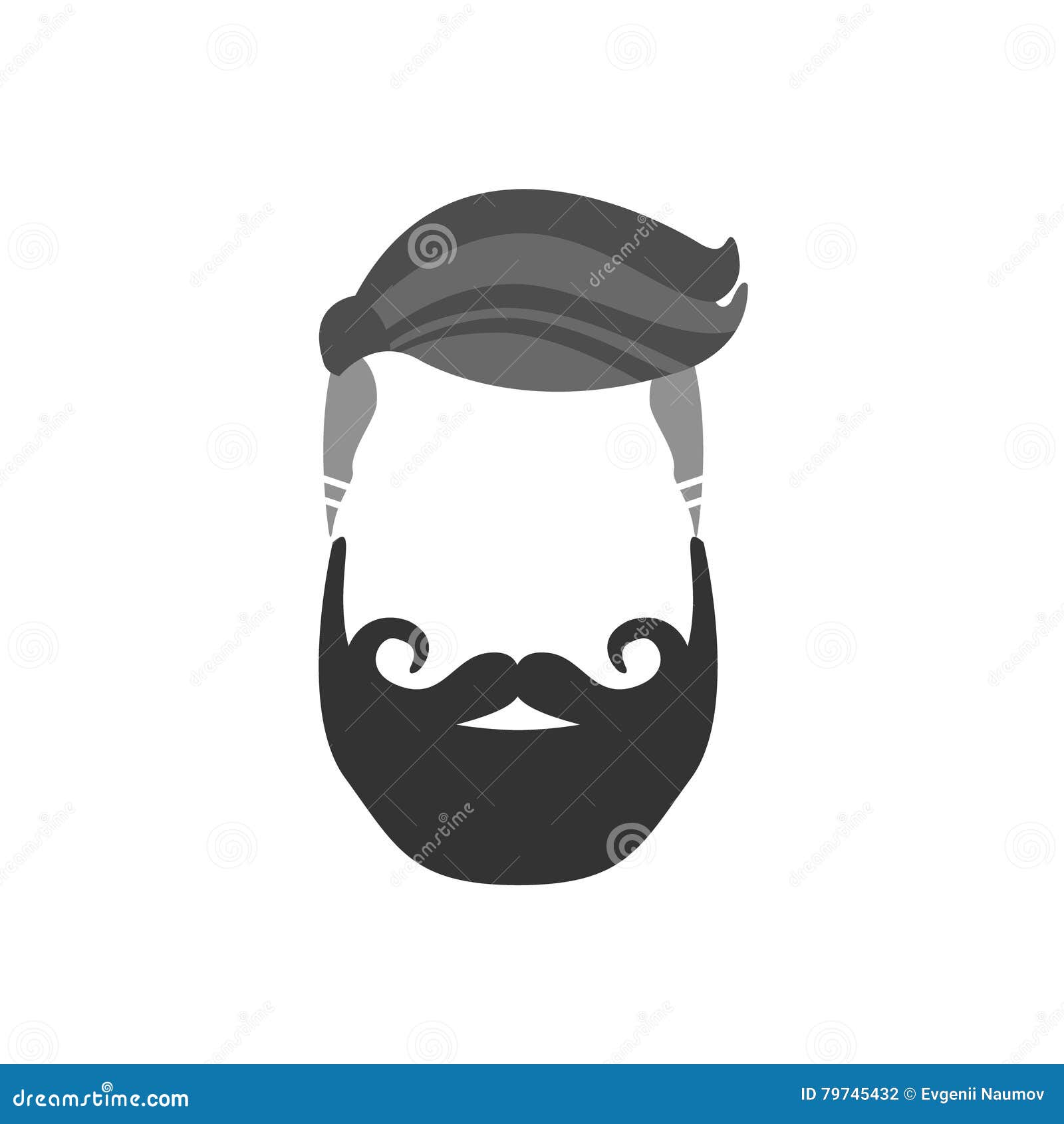 Hipster Male Hair and Facial Style with Verdi Beard French Moustache Stock  Vector - Illustration of facial, design: 79745432