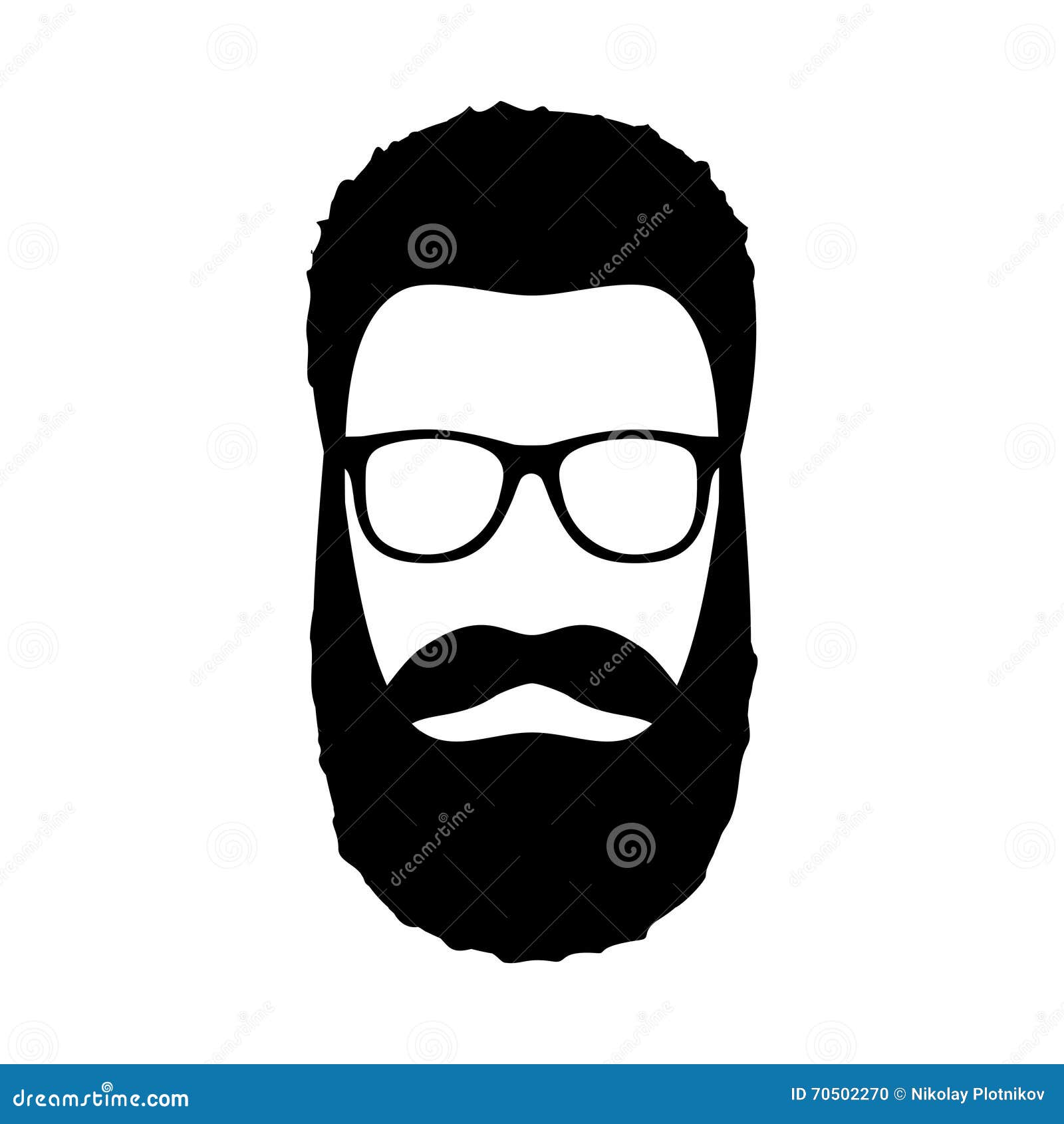 Set of hipster men. Hipster styles with different haircuts, glasses,  fashion styles, beard and mustache Stock Vector