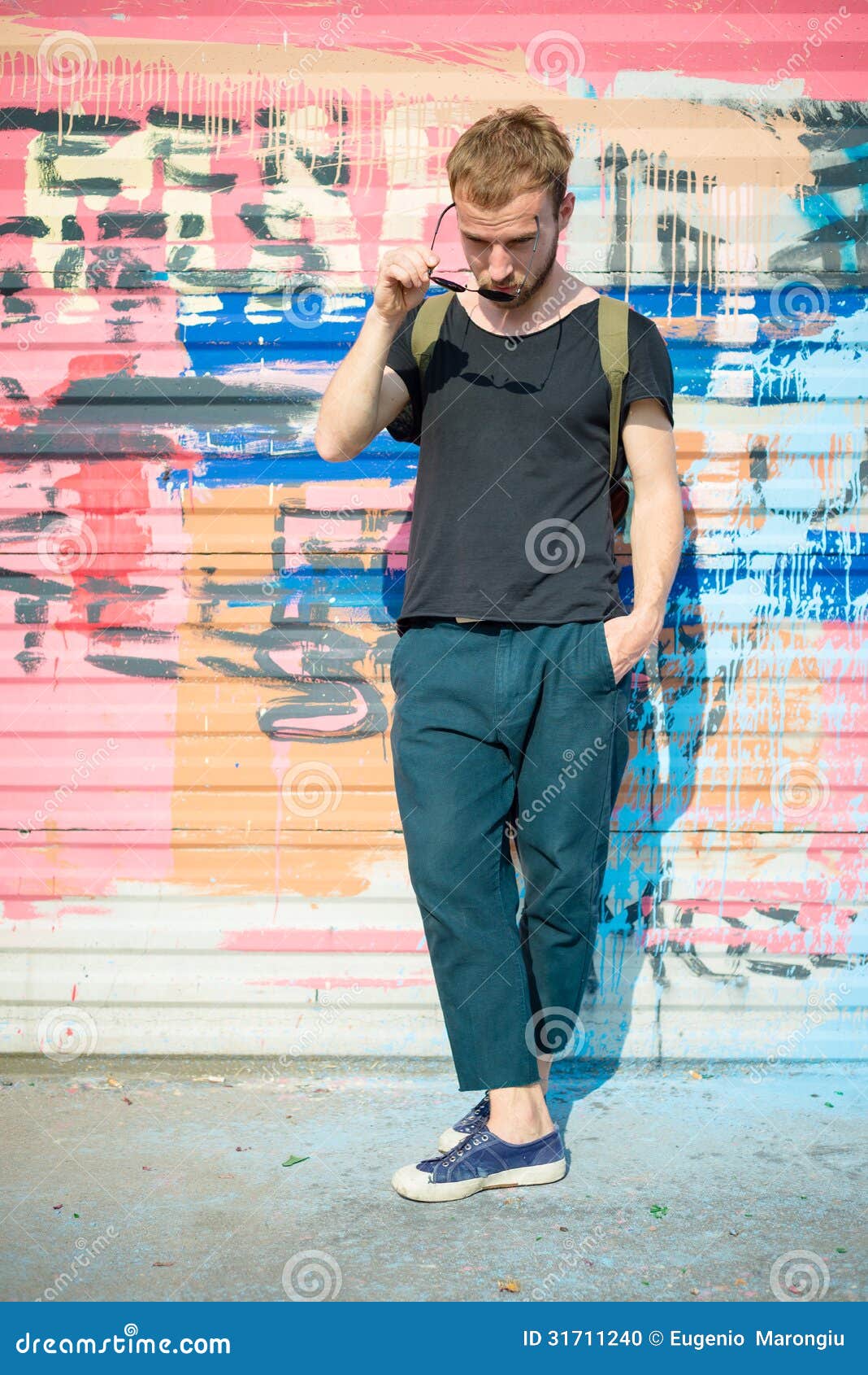 Hipster Modern Stylish Blonde Man Stock Photo - Image of caucasian ...