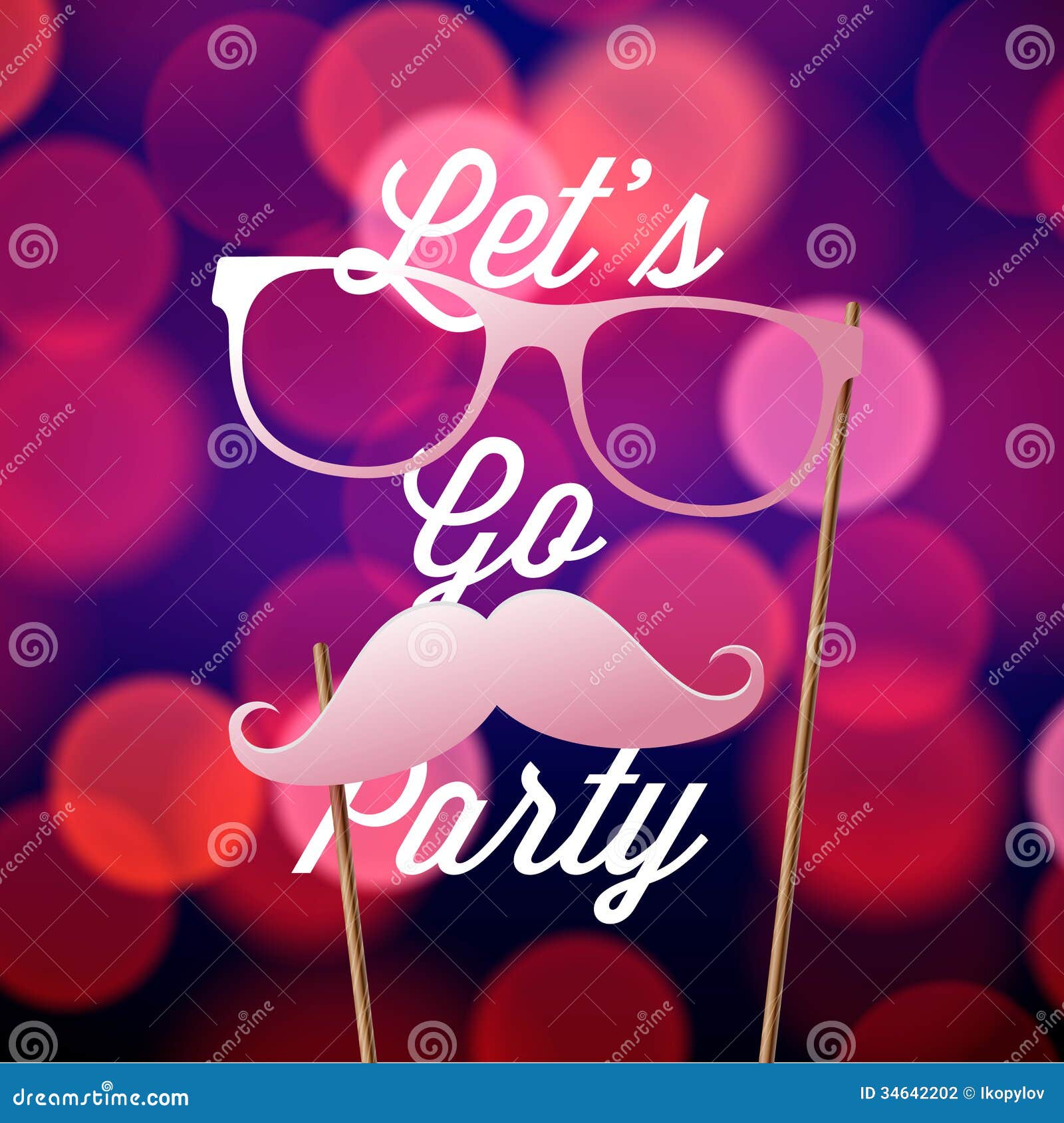 Hipster Party Design Template For Card, Poster Stock 