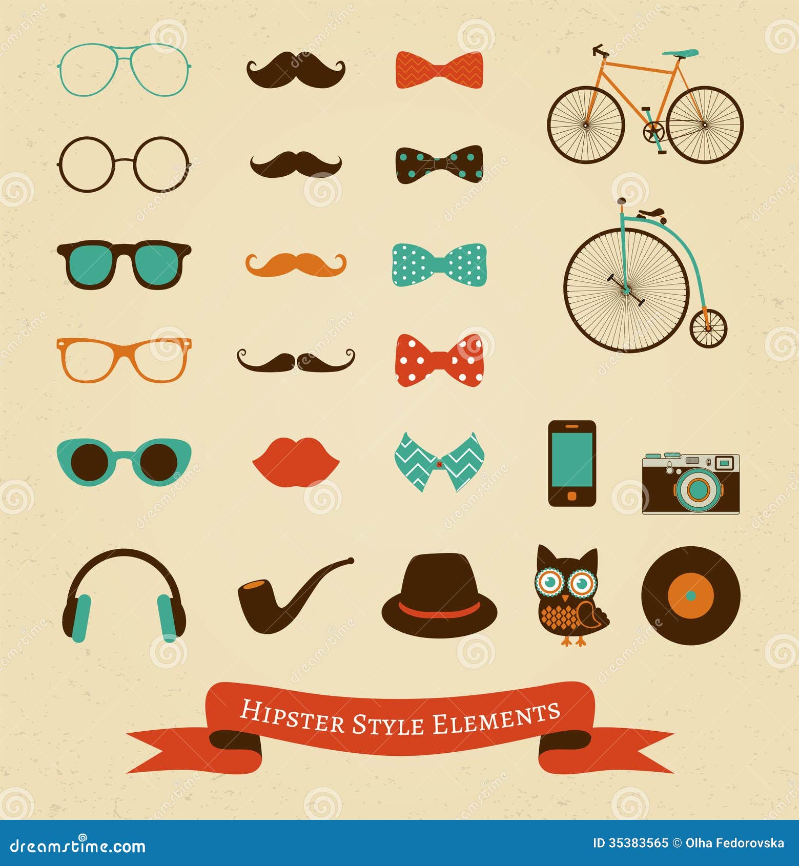 deberes Guardia Confidencial Hipster Retro Vintage Icon Set Stock Vector - Illustration of mask, lips:  35383565