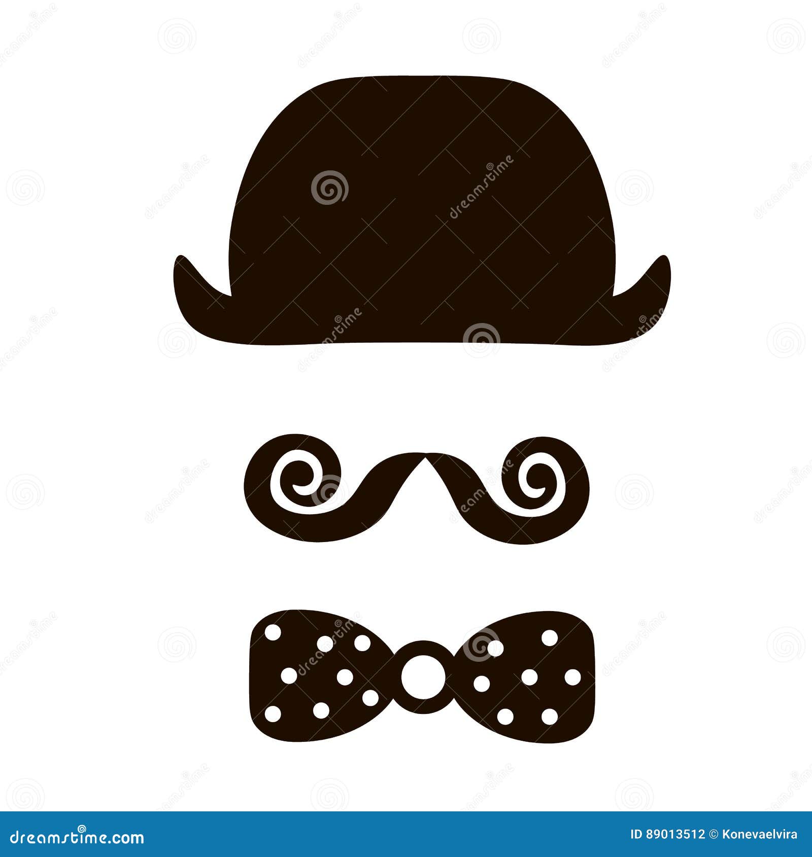 hipster retro vintage  icon. gentleman with the hat, mustache and bowtie