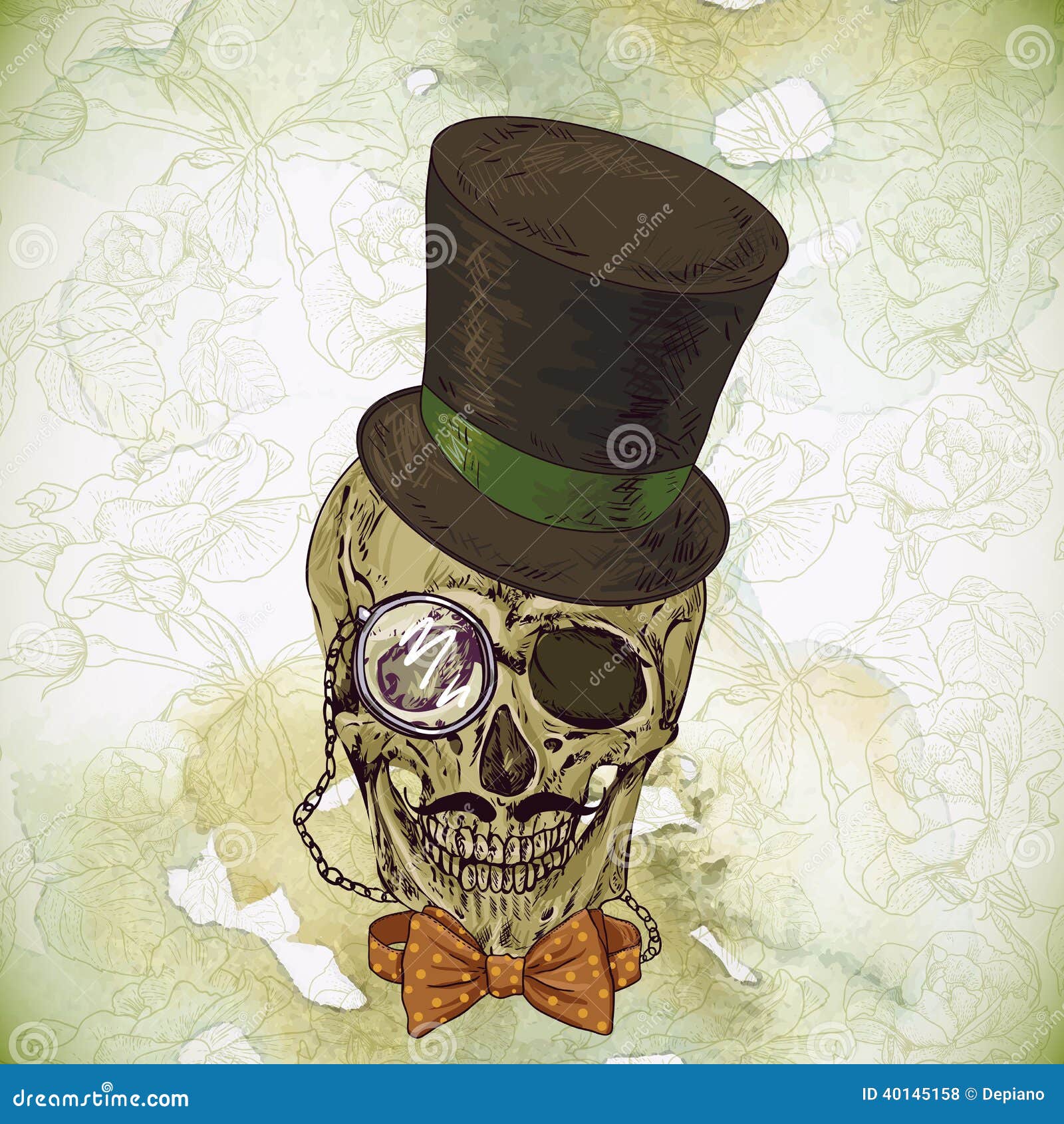 Hipster Skull Vintage Background Stock Vector - Illustration of gothic,  dark: 40145158, image size:1600x1690