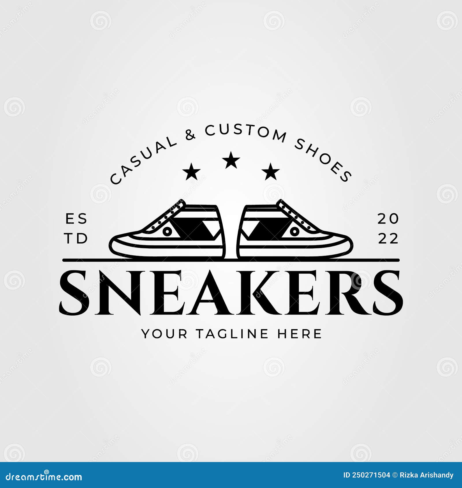 Hipster Sneaker Shoe or Footwear Logo Vector Illustration Design ...