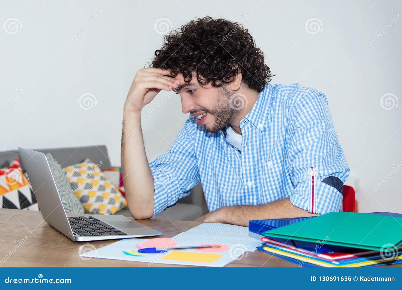 Hipster Student Working At Computer Stock Photo Image Of German