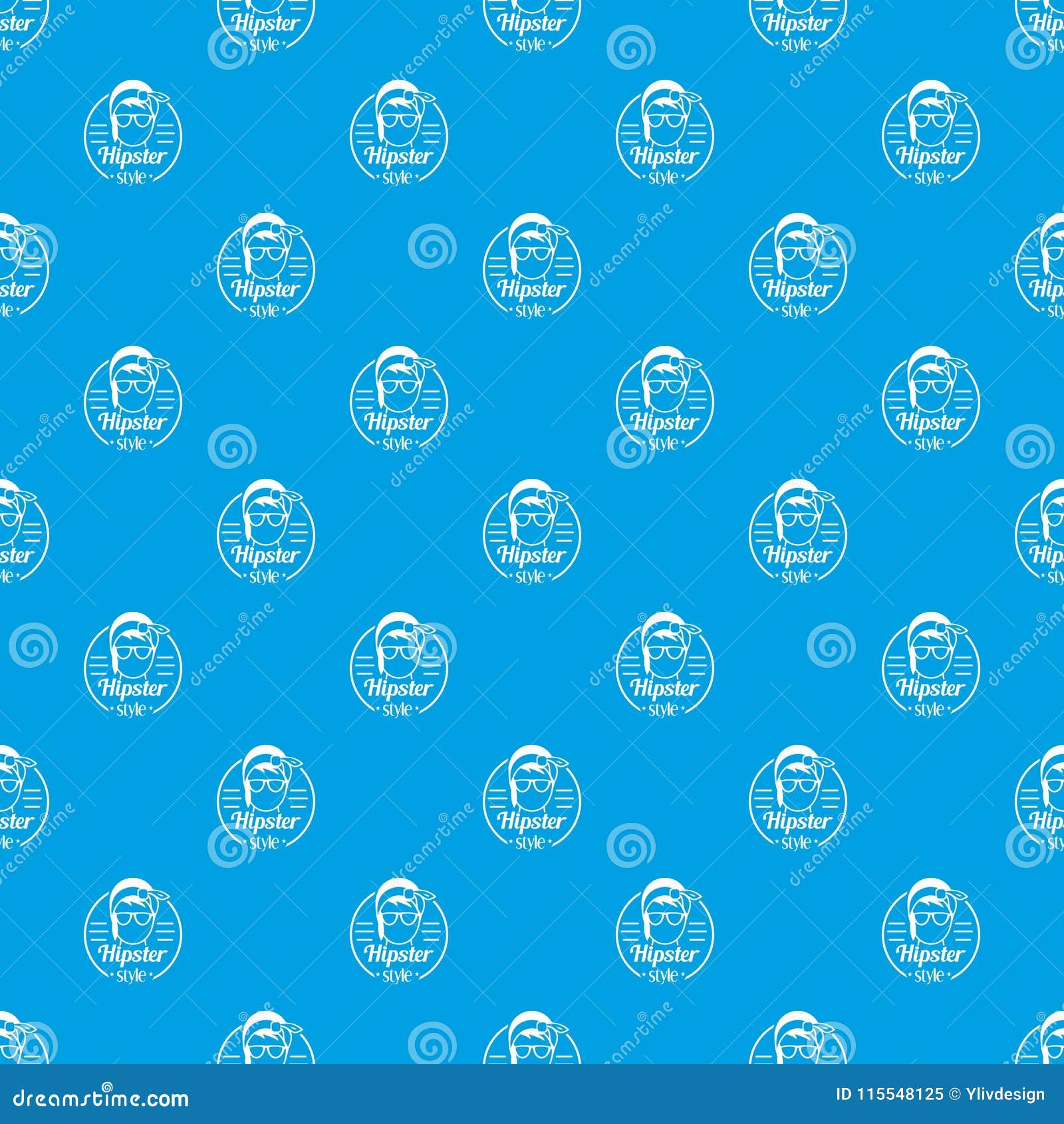 Hipster Style Pattern Vector Seamless Blue Stock Vector - Illustration ...