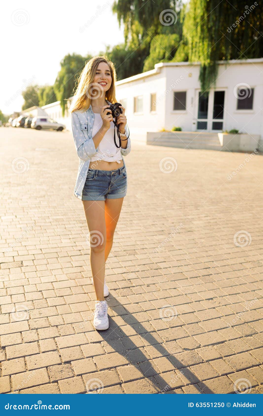 Hipster Woman with Retro Film Camera Stock Photo - Image of vintage ...