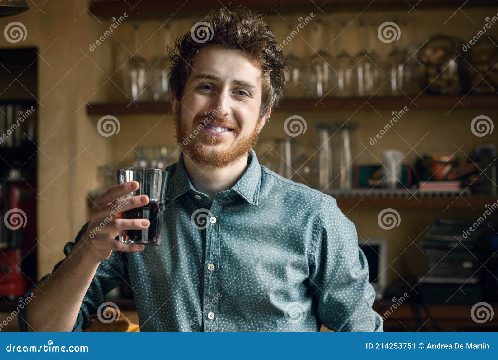 Hipster Man Drinking a Glass of Coke Stock Image - Image of friendly ...