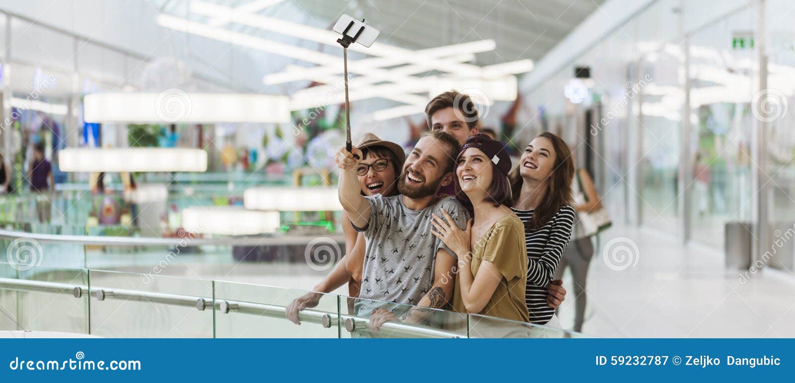 Hipsters in Shopping Mall Taking Selfie Stock Image Image of fashion