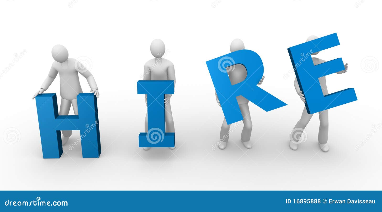 Hire text holding by men stock illustration. Illustration of teamwork