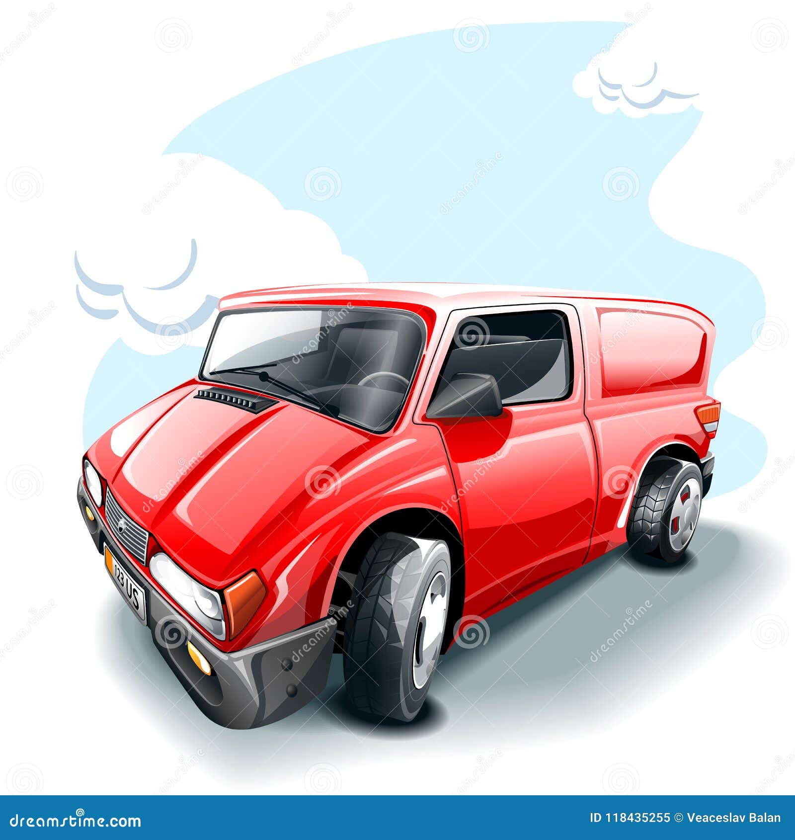 a cartoon red car. high resolution  image.
