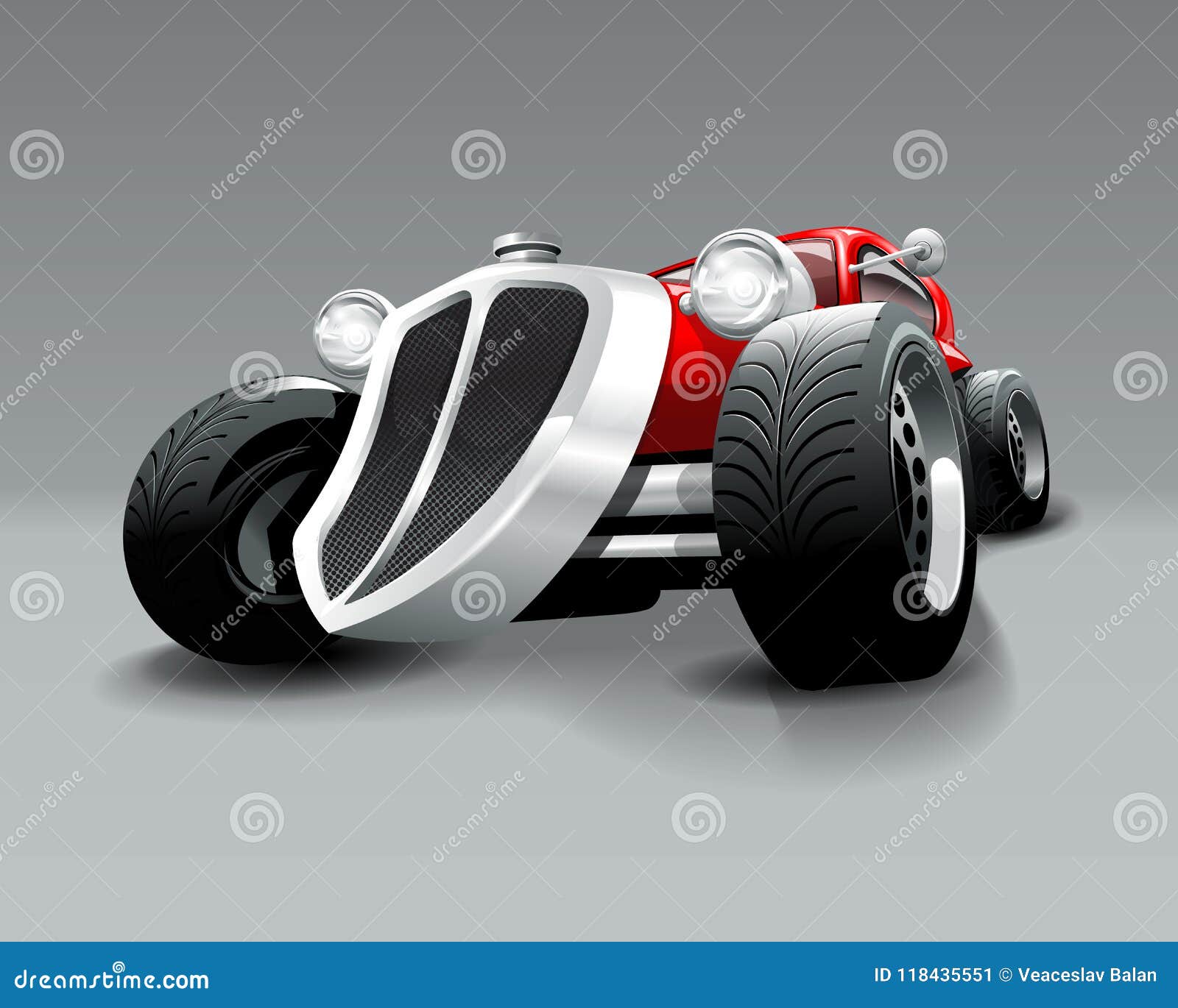Download Vintage Hot Rod Custom Red Classic Car. Vector Illustration Stock Vector - Illustration of ...