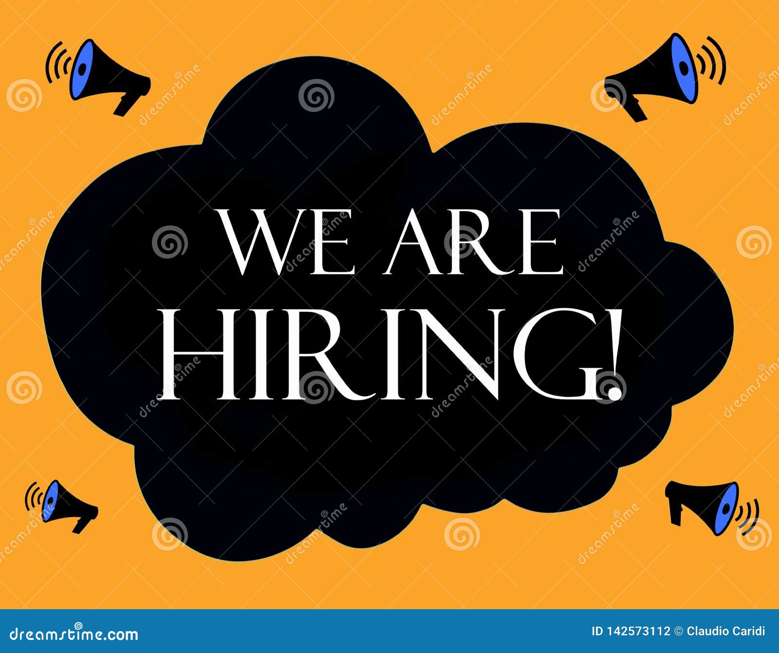 we are hiring  with cloud and megaphones
