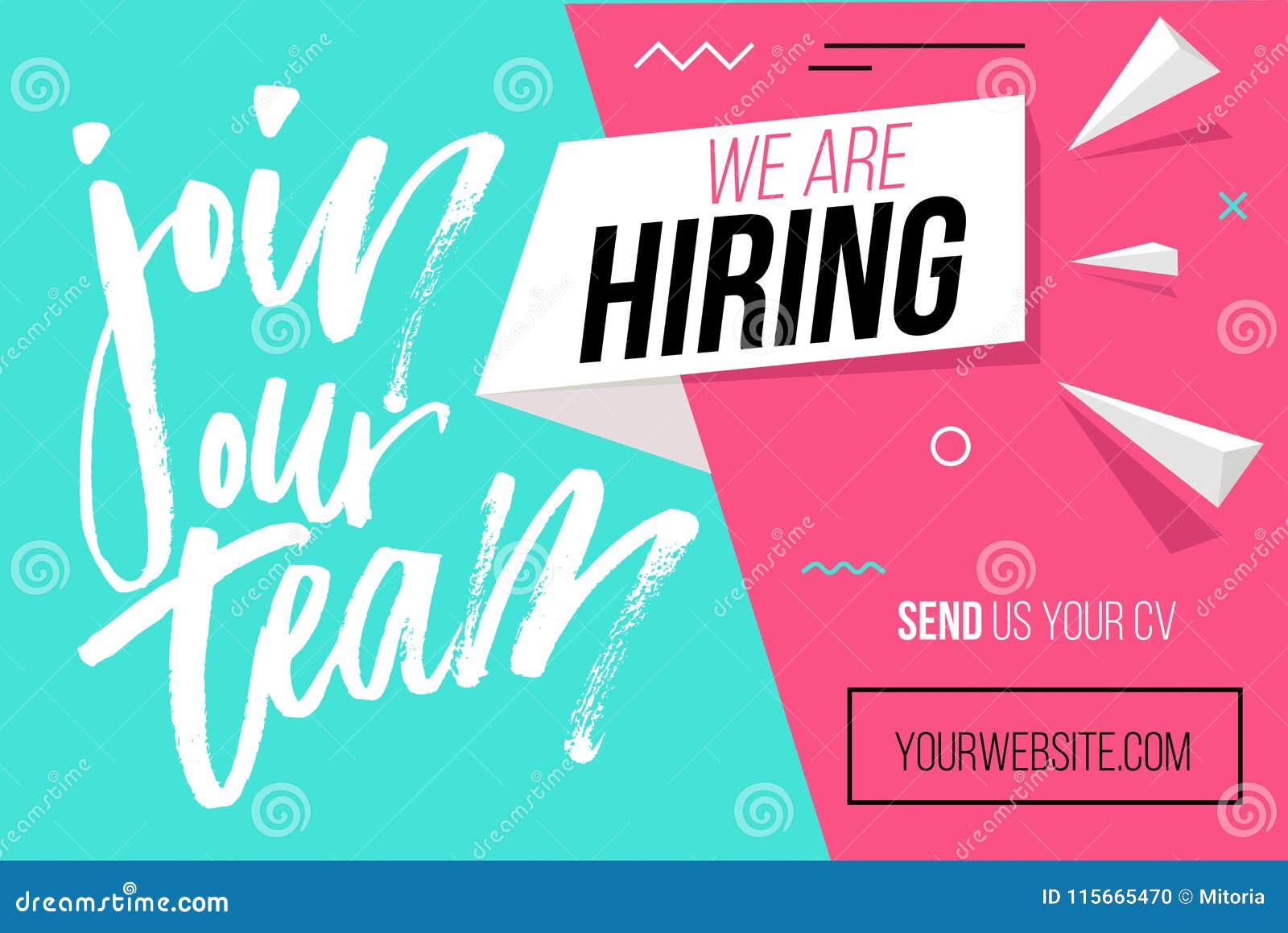 hiring recruitment  poster. we are hiring brush lettering