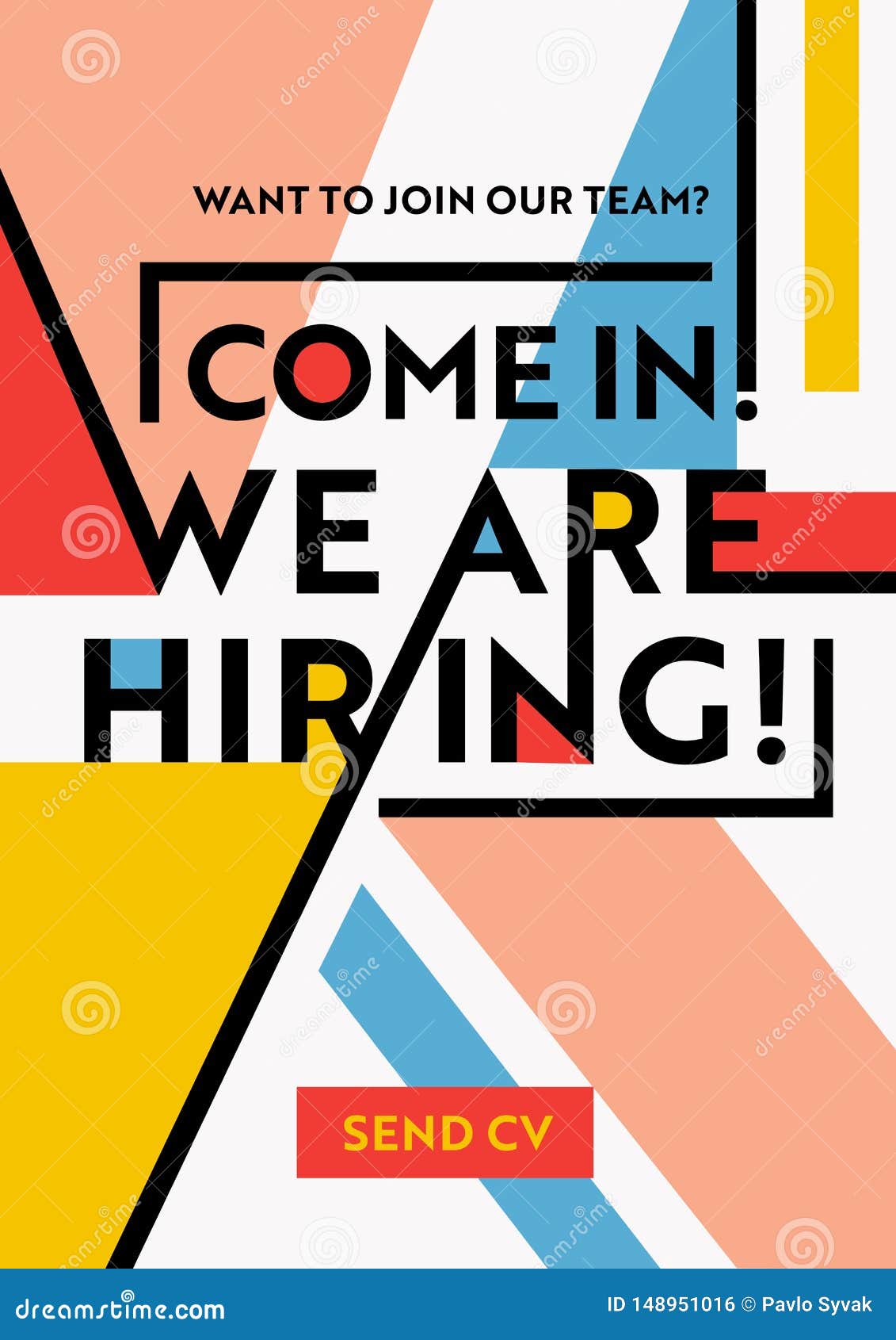 We are hiring poster background office chair Vector Image