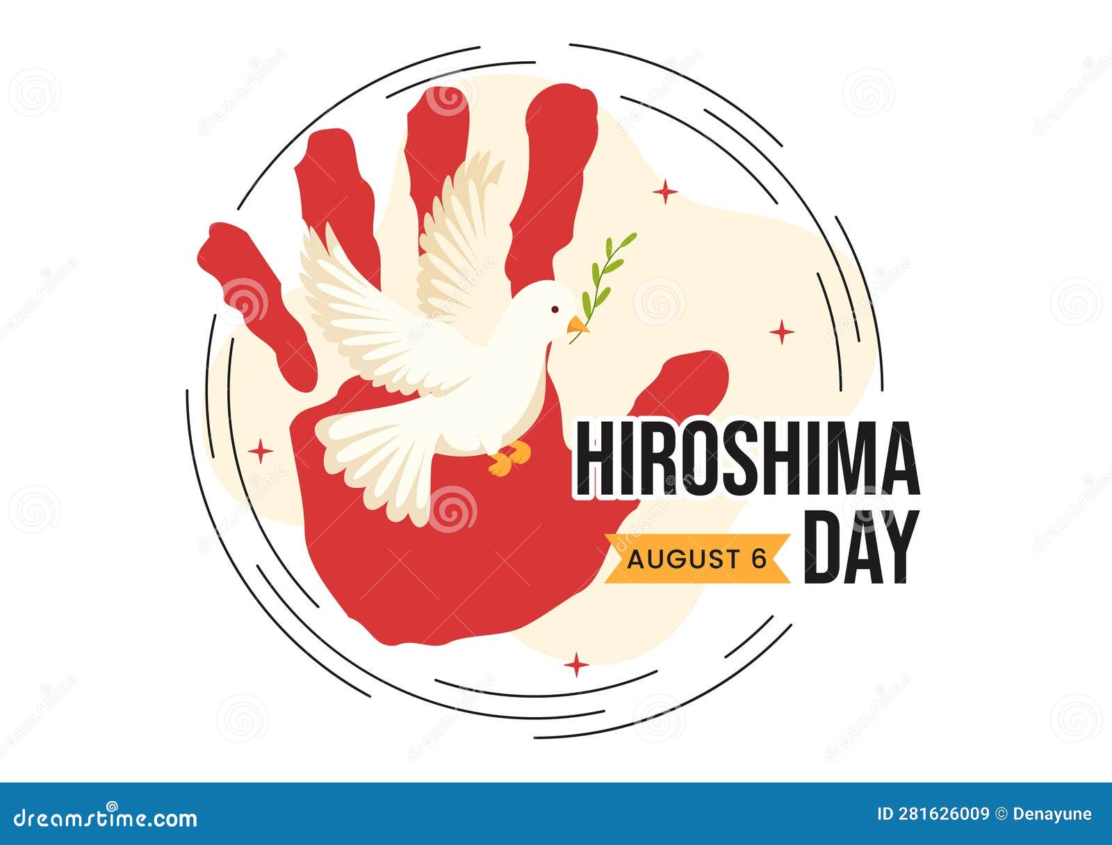 Hiroshima Day Vector Illustration on 6 August with Peace Dove Bird and ...