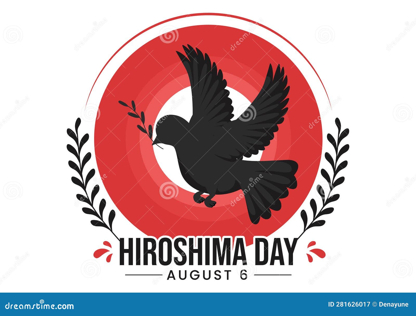 Hiroshima Day Vector Illustration on 6 August with Peace Dove Bird and ...